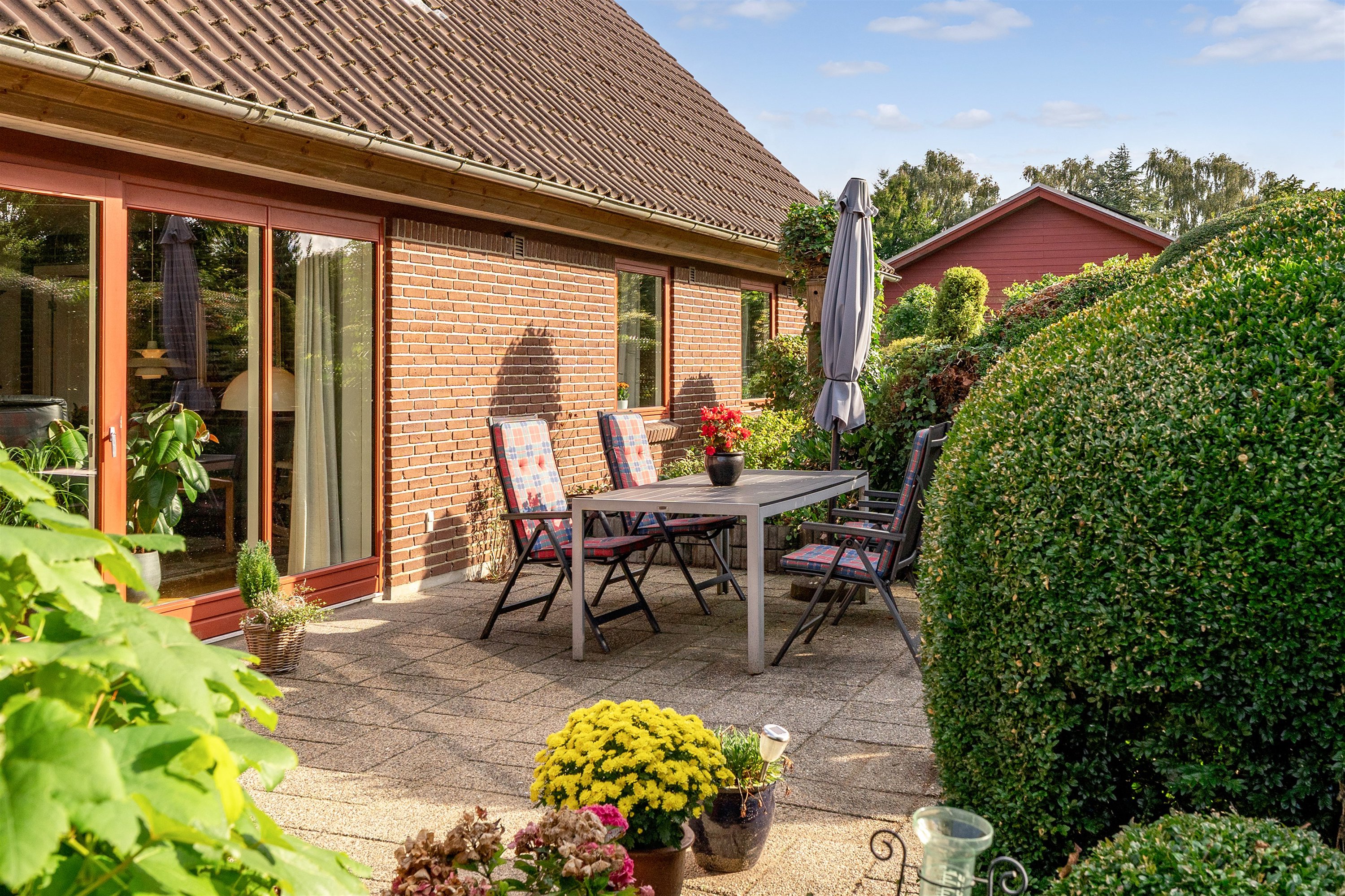 Fremhævet terrasse billede i fuldskærmstilstand. Billede af Mølleparken 280, 7190 Billund