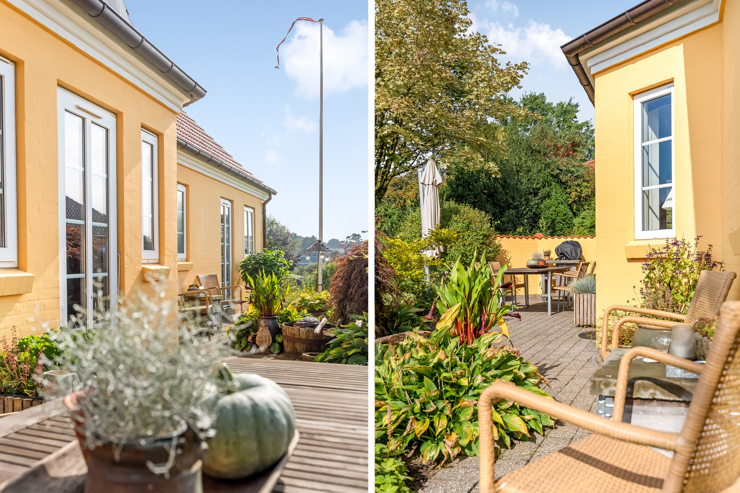 Fremhævet terrasse billede i fuldskærmstilstand. Billede af Åbrinken 26, 7550 Sørvad