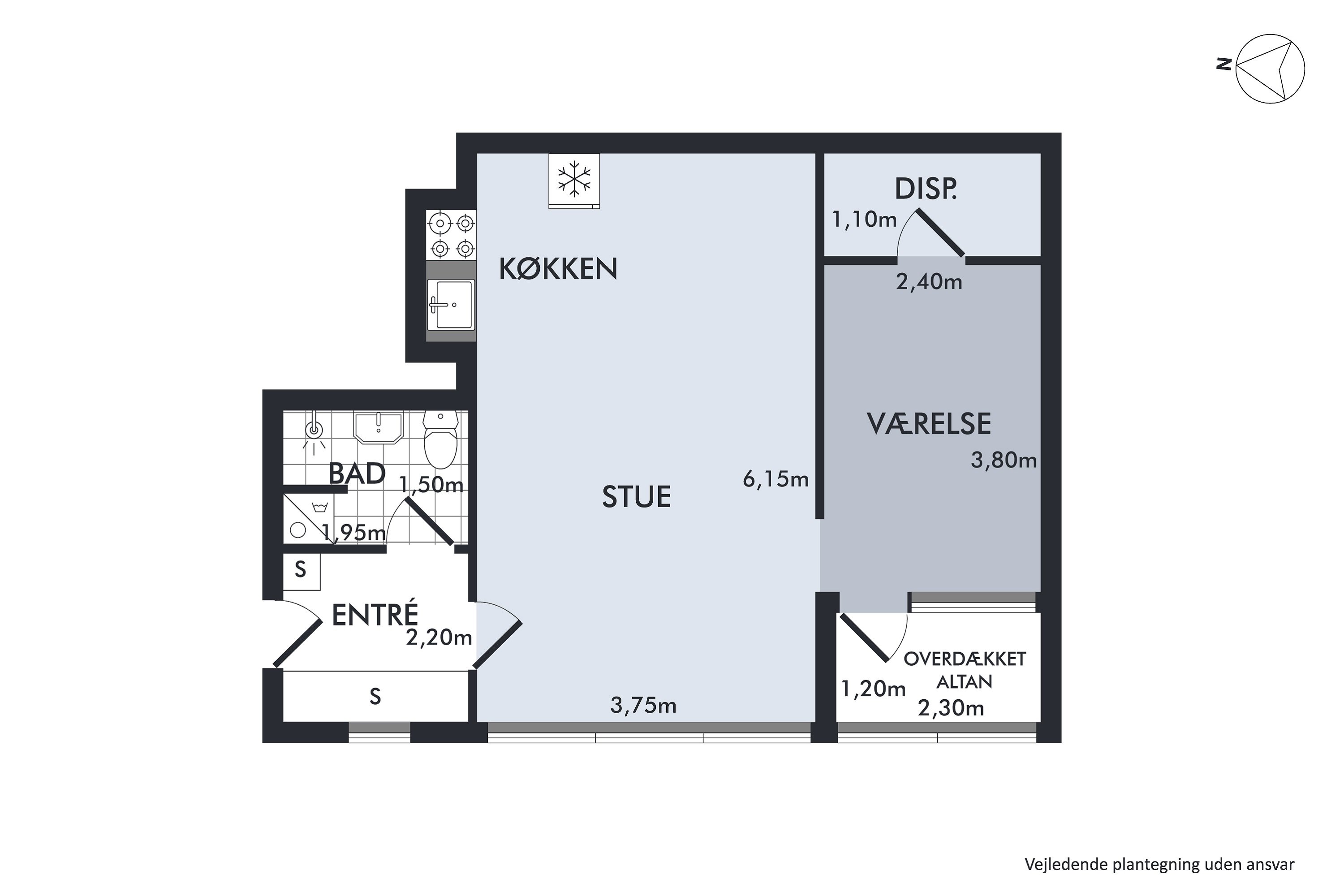 Plantegninger billede af Vesterbro 127, 4. 405., 9000 Aalborg