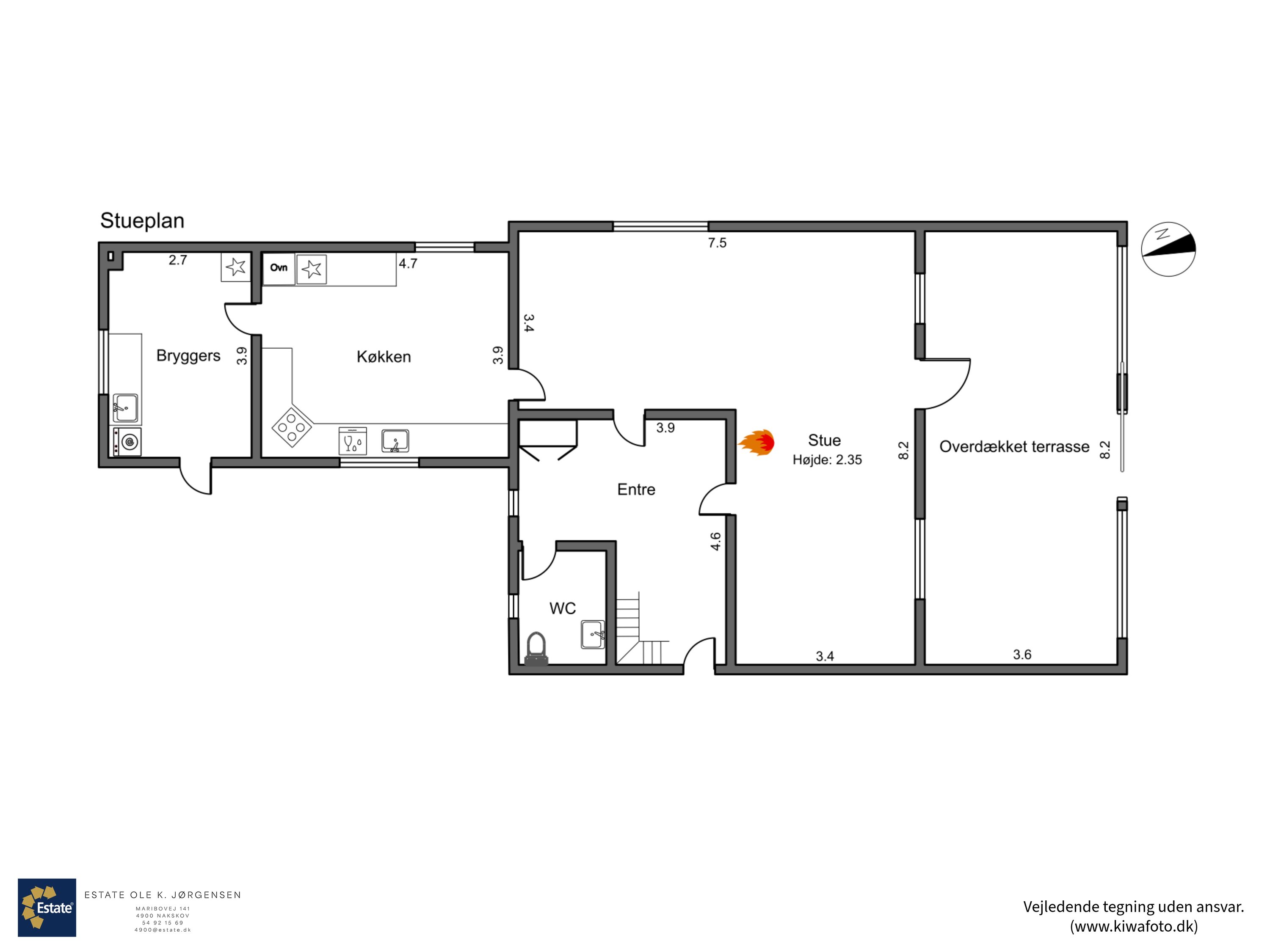 Plantegninger billede af Bulskovvej 2, 4900 Nakskov