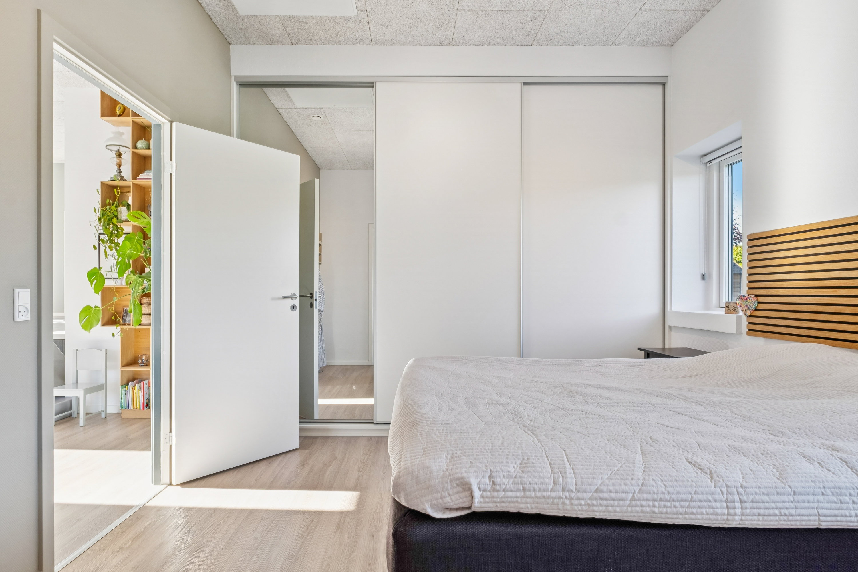 Fremhævet soveværelse billede i fuldskærmstilstand. Billede af Hegnet 20, Lund, 8700 Horsens