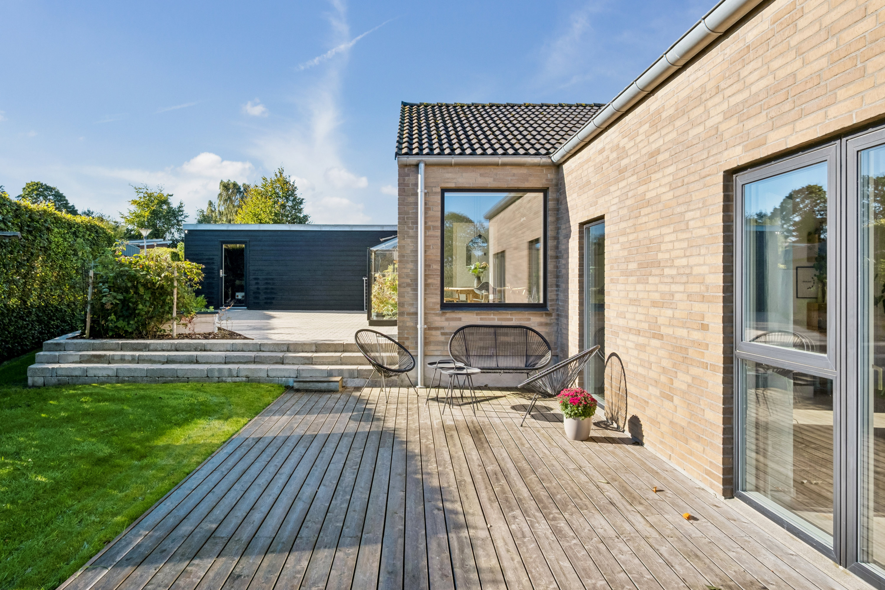 Fremhævet terrasse billede i fuldskærmstilstand. Billede af Hegnet 20, Lund, 8700 Horsens