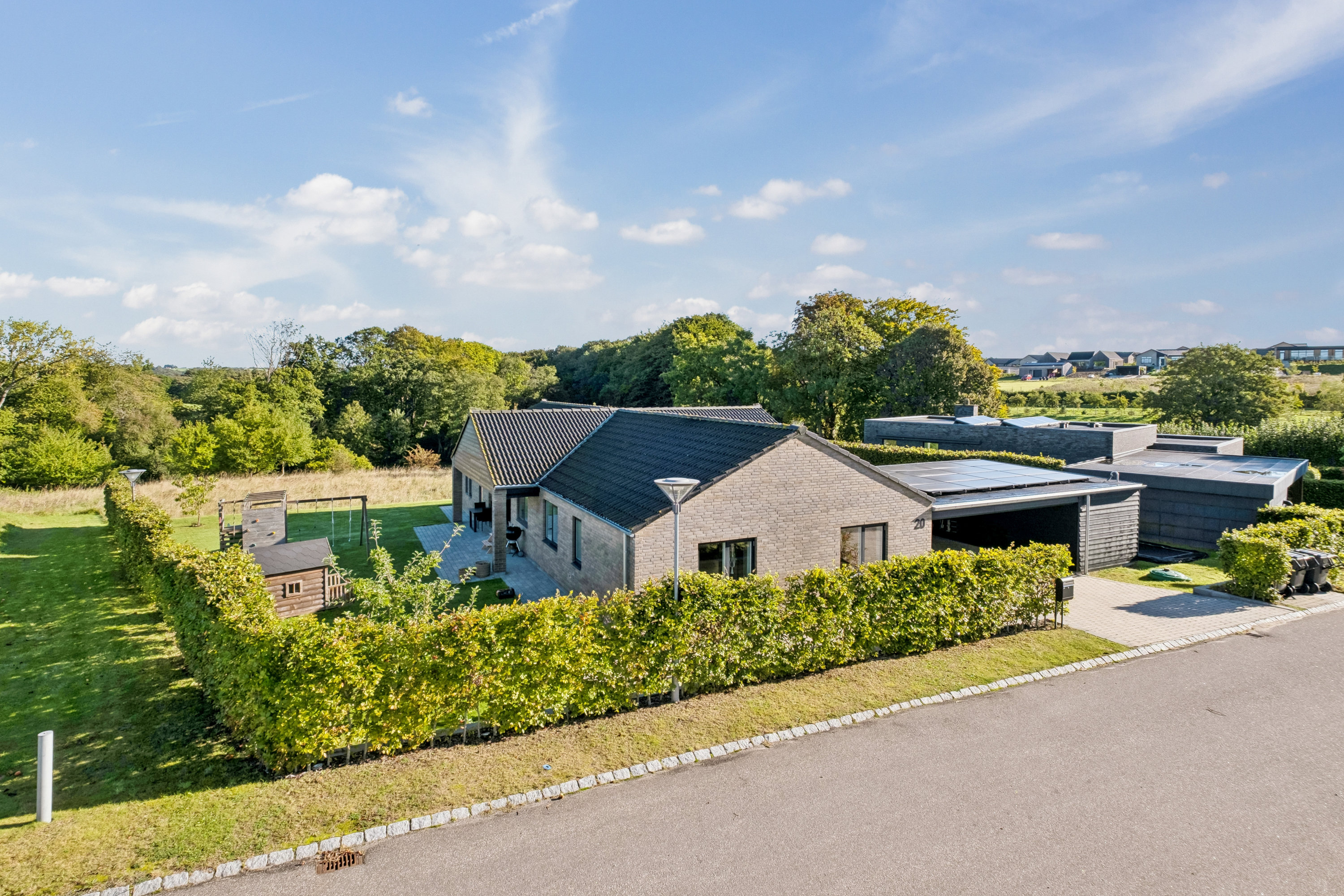Fremhævet luftfoto billede i fuldskærmstilstand. Billede af Hegnet 20, Lund, 8700 Horsens