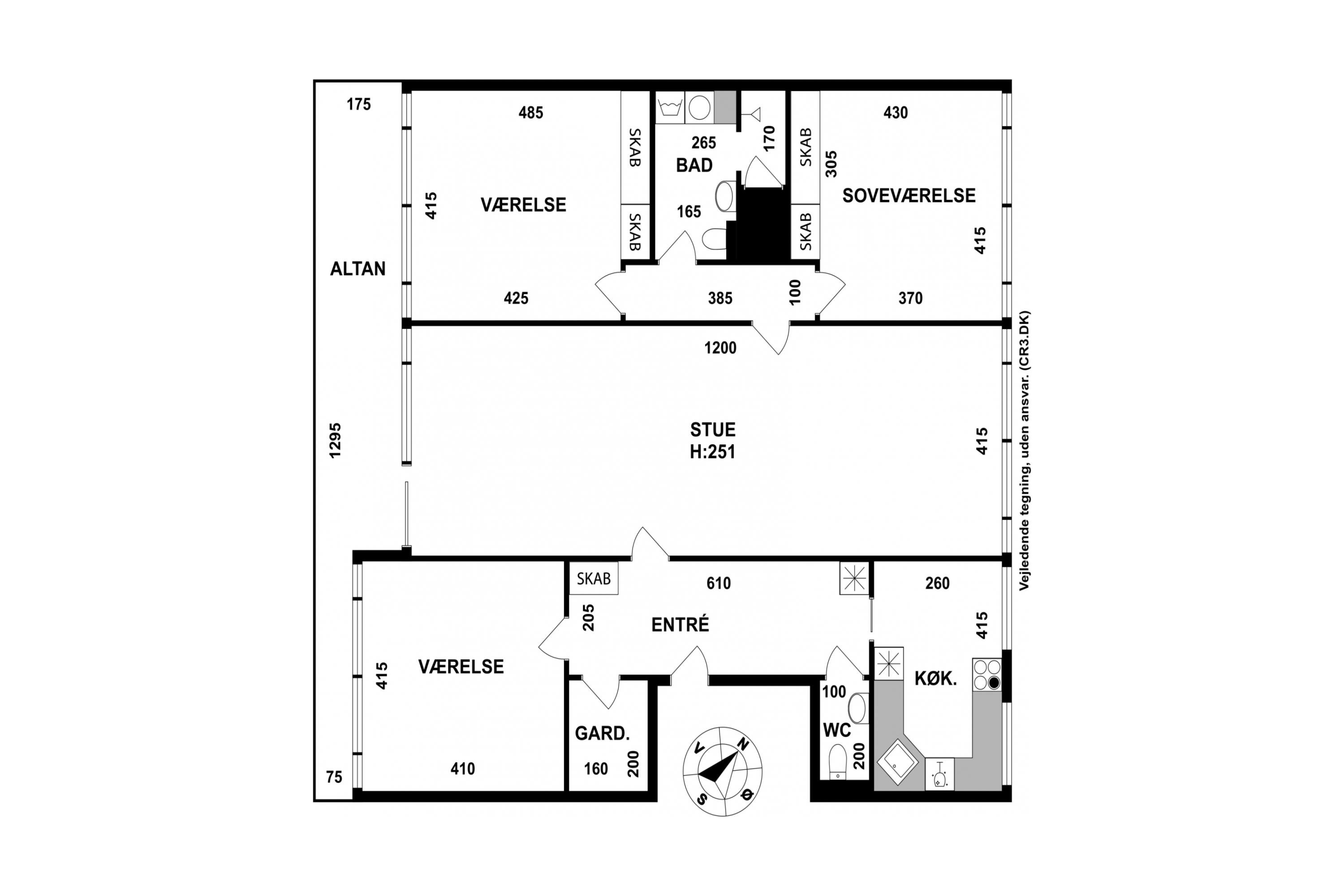 Plantegninger billede af Nordlysvænget 8, 4. th., 3000 Helsingør