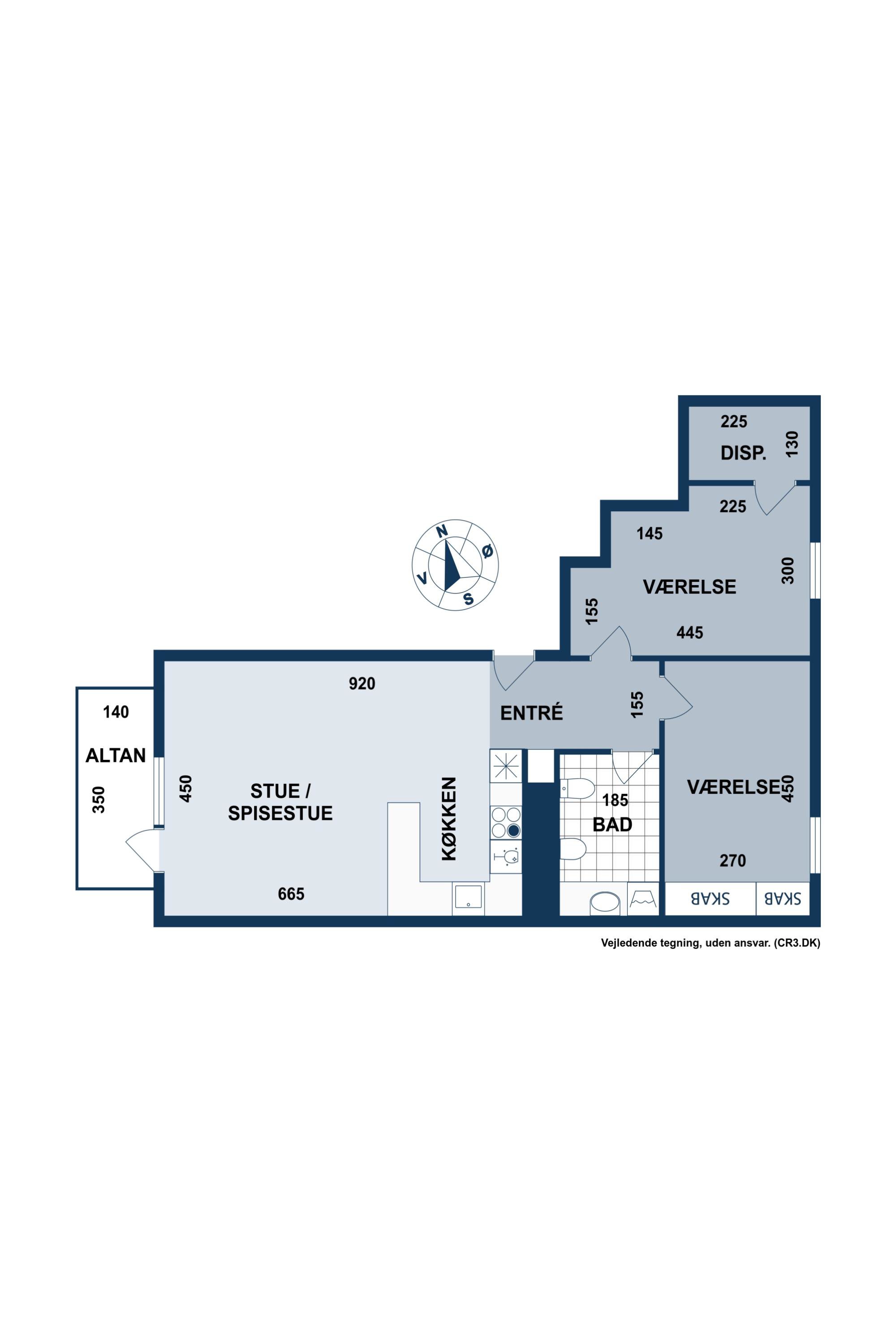 Plantegninger billede af Tove Maës Vej 1, 3. th., 2500 Valby