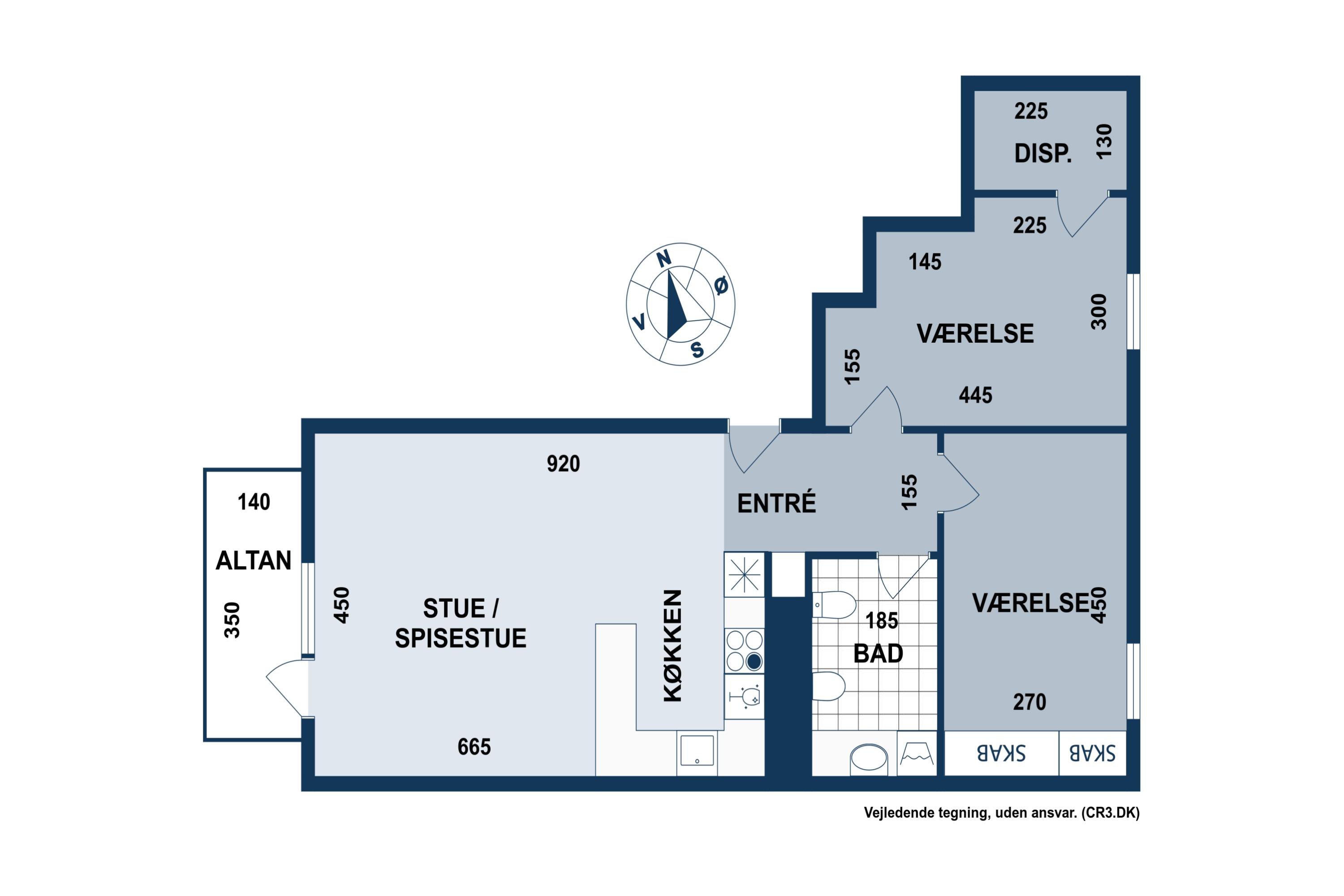 Plantegninger billede af Tove Maës Vej 1, 3. th., 2500 Valby