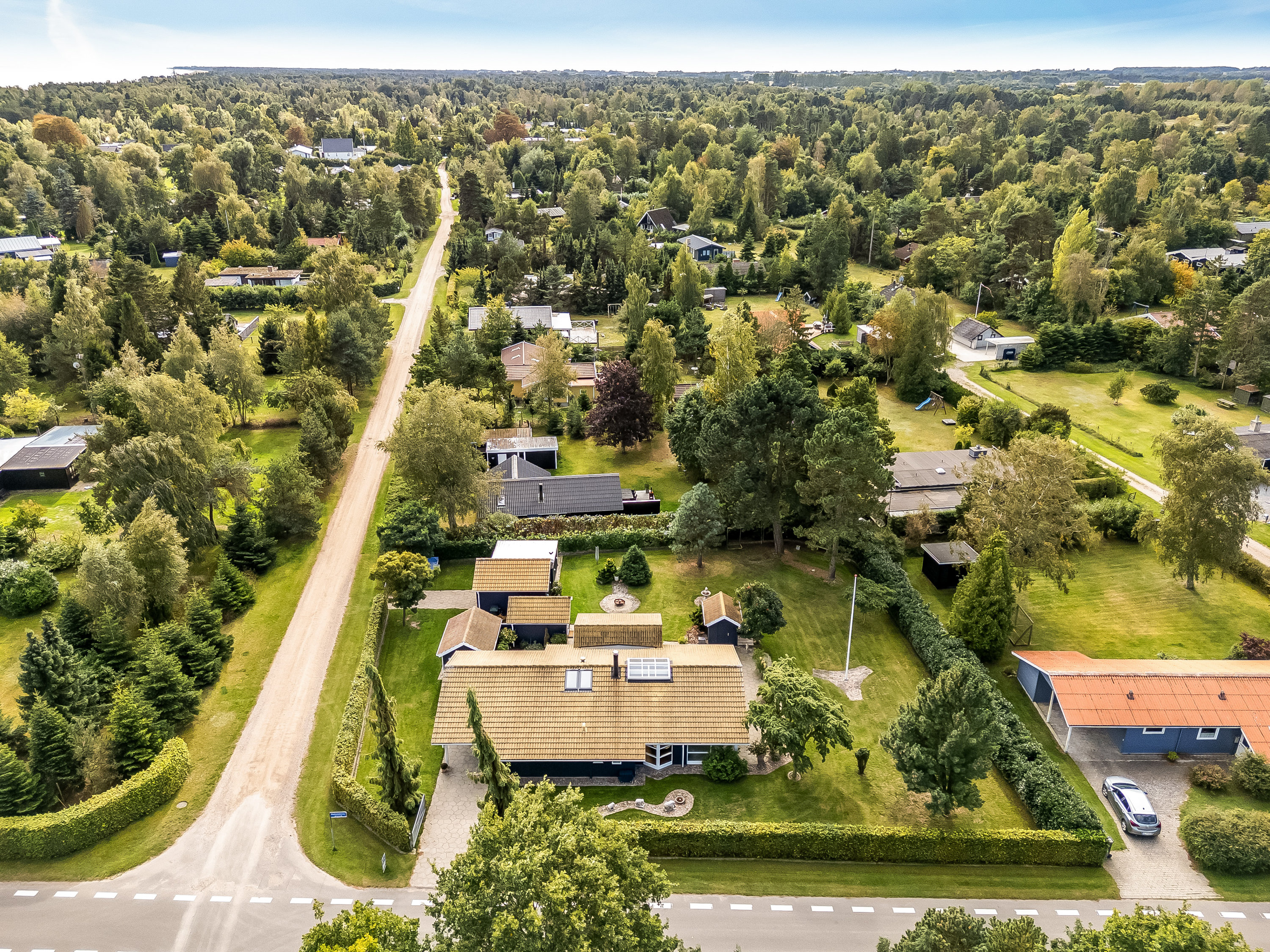 Miniaturebillede 1: luftfoto. Billede af Mælkebøttevej 27, 4873 Væggerløse