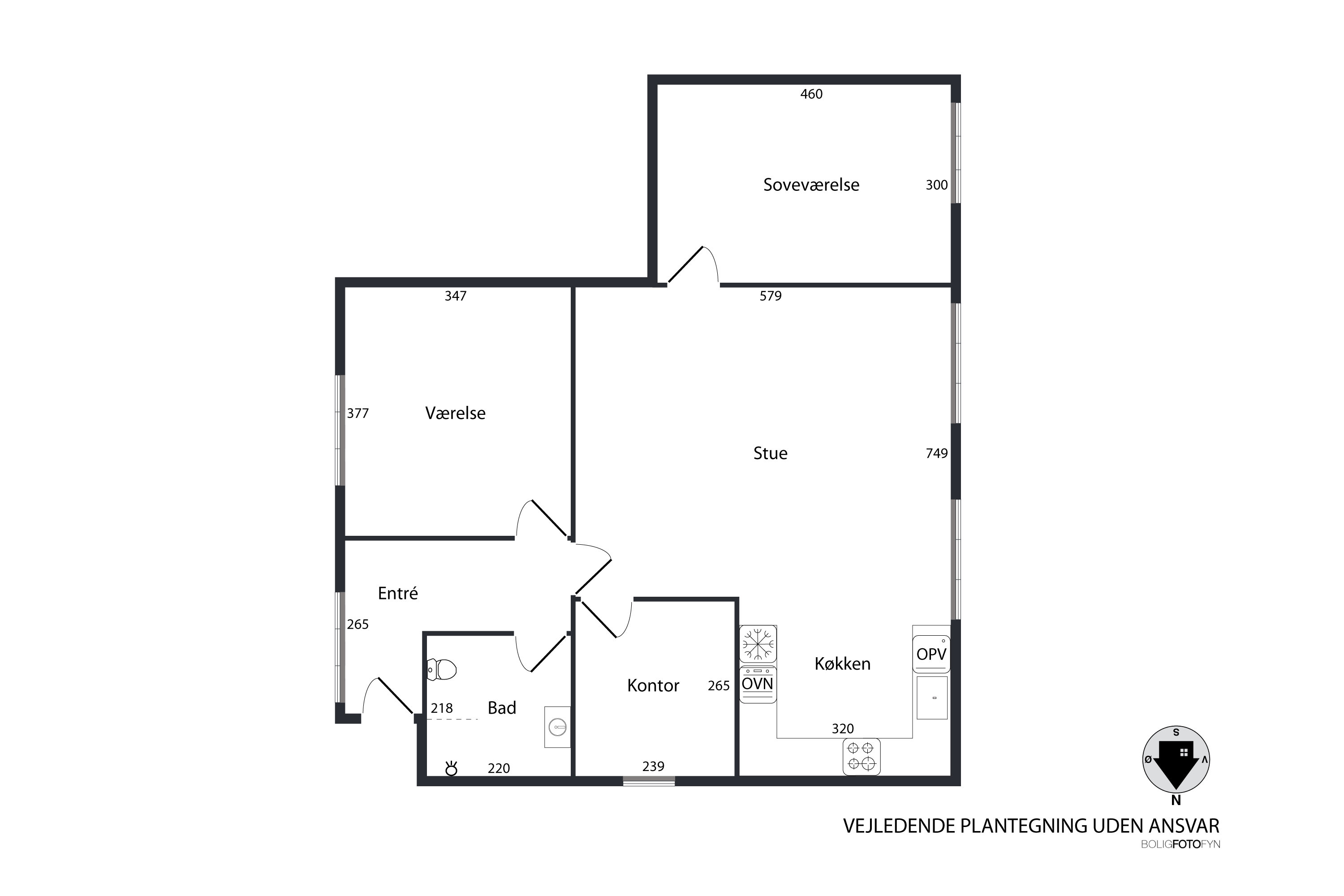 Plantegninger billede af Østervoldgade 56B, 1. tv., 5800 Nyborg