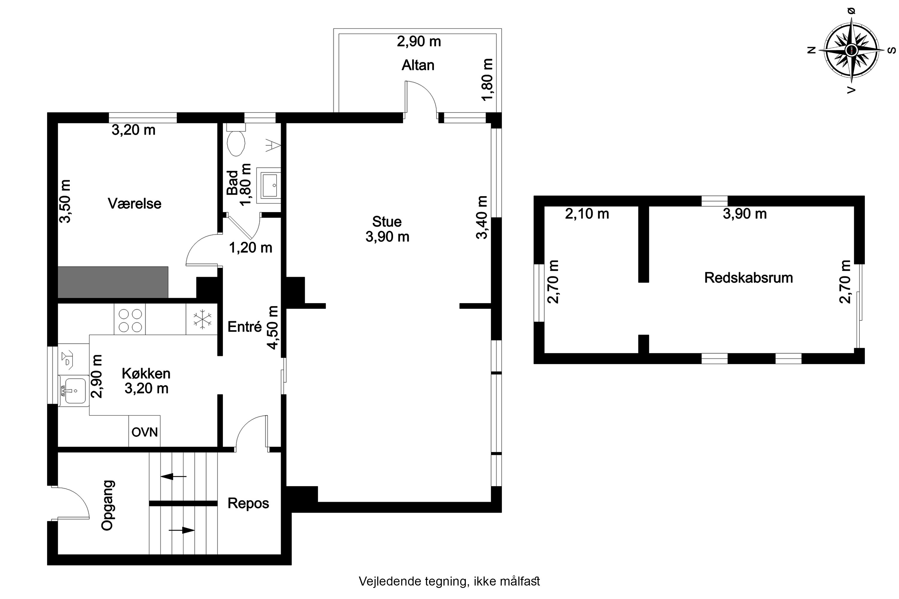 Plantegninger billede af Kobberbæksvej 29, st.. tv., 5700 Svendborg