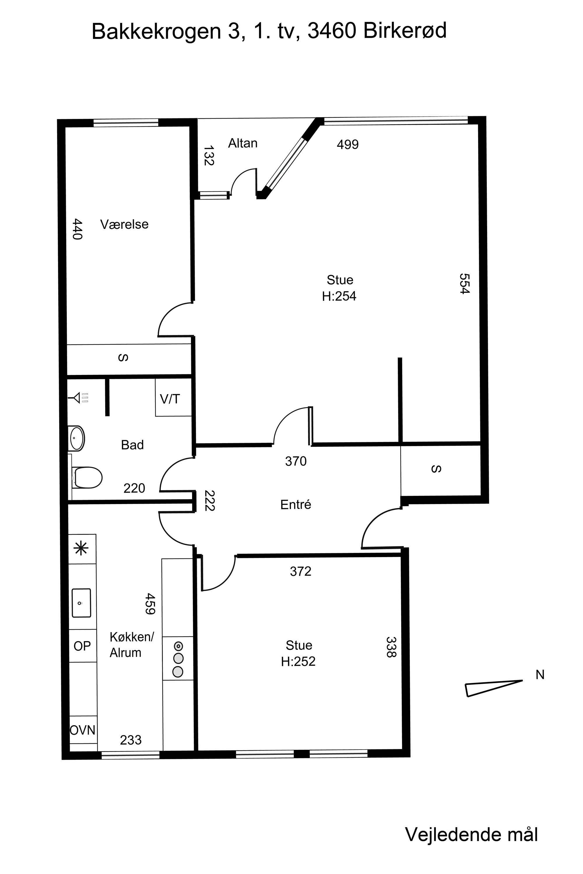 Plantegninger billede af Bakkekrogen 3, 1. tv., 3460 Birkerød
