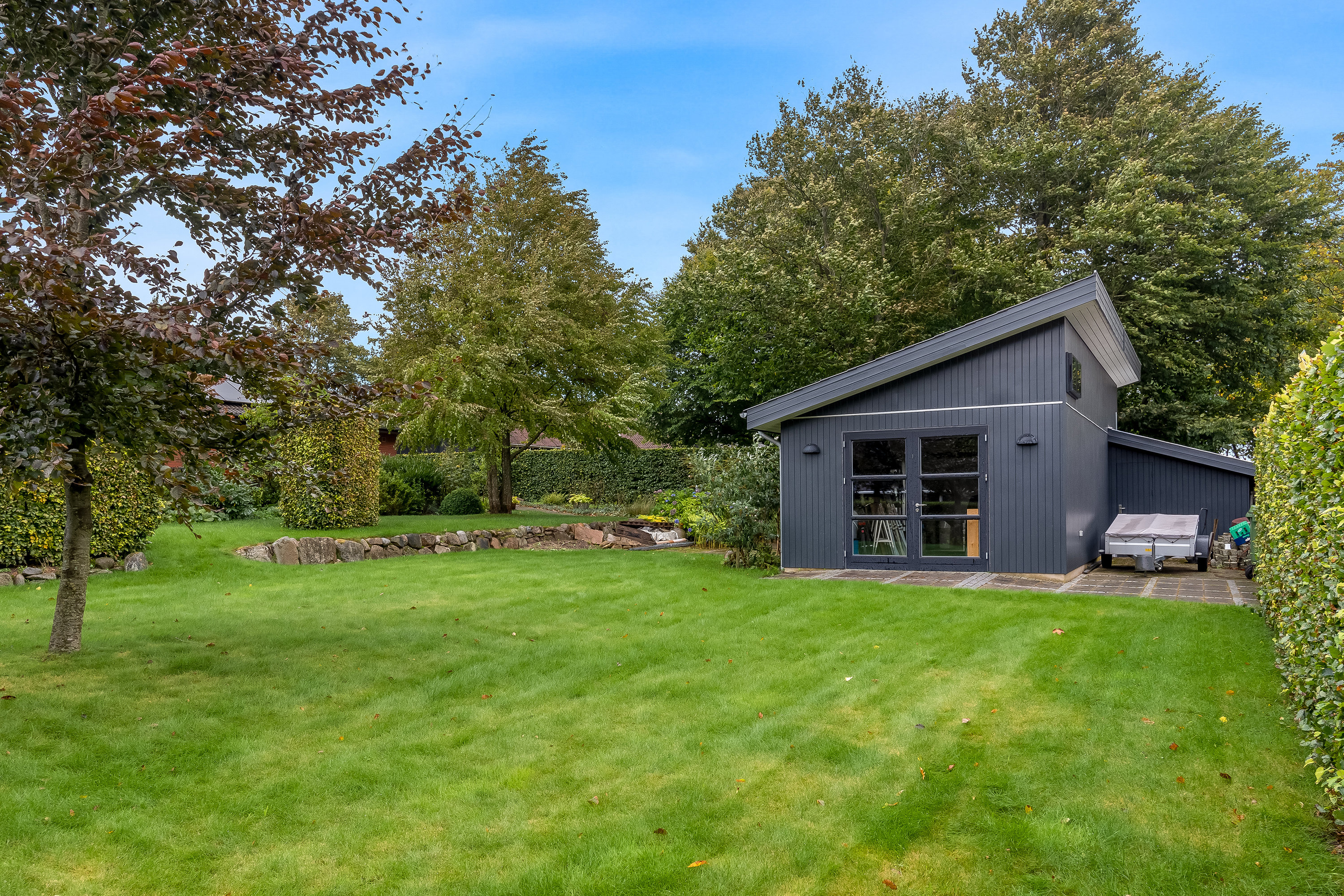 Fremhævet udhus billede i fuldskærmstilstand. Billede af Elmevænget 3, Tvis, 7500 Holstebro