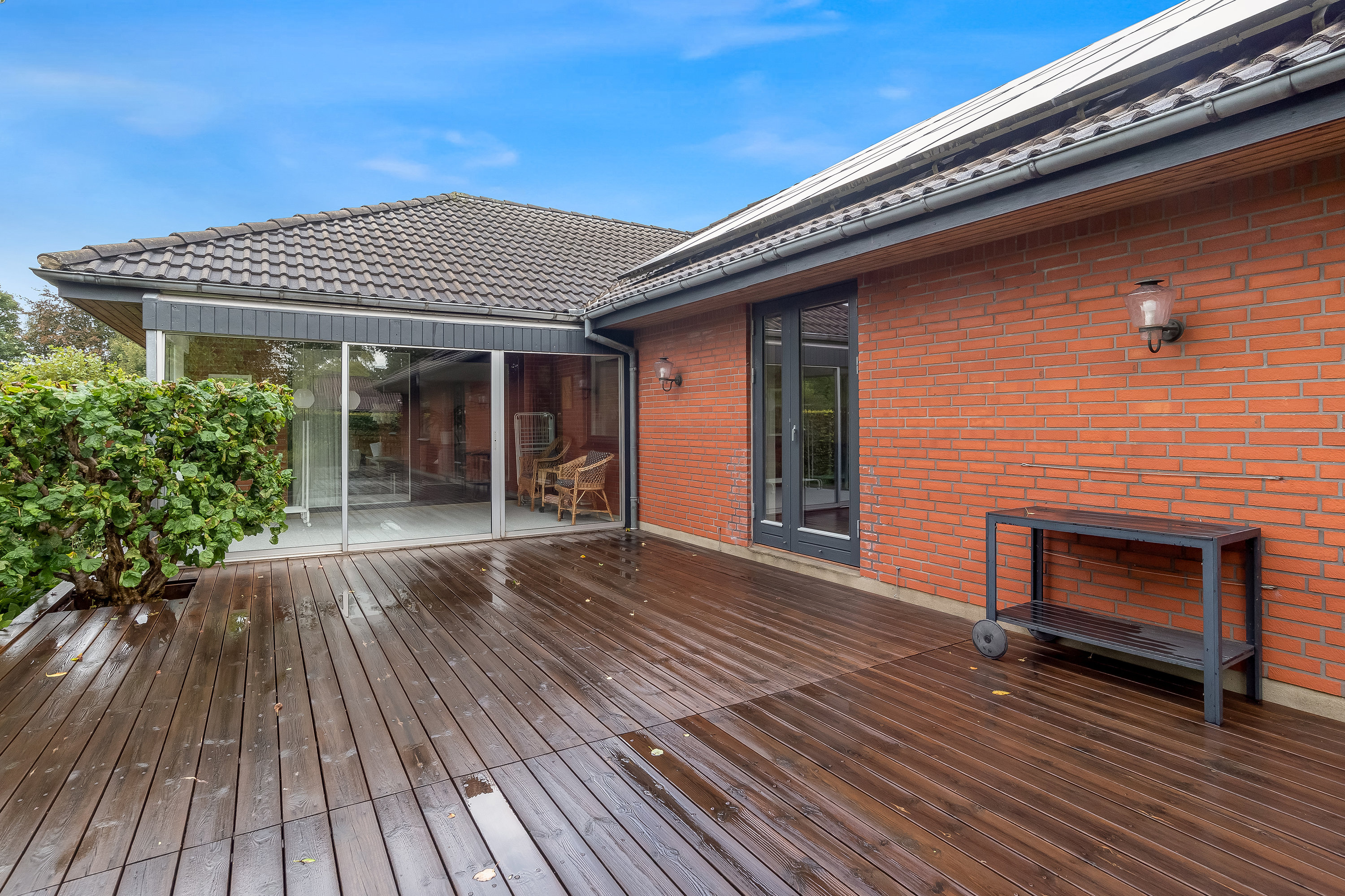 Fremhævet terrasse billede i fuldskærmstilstand. Billede af Elmevænget 3, Tvis, 7500 Holstebro