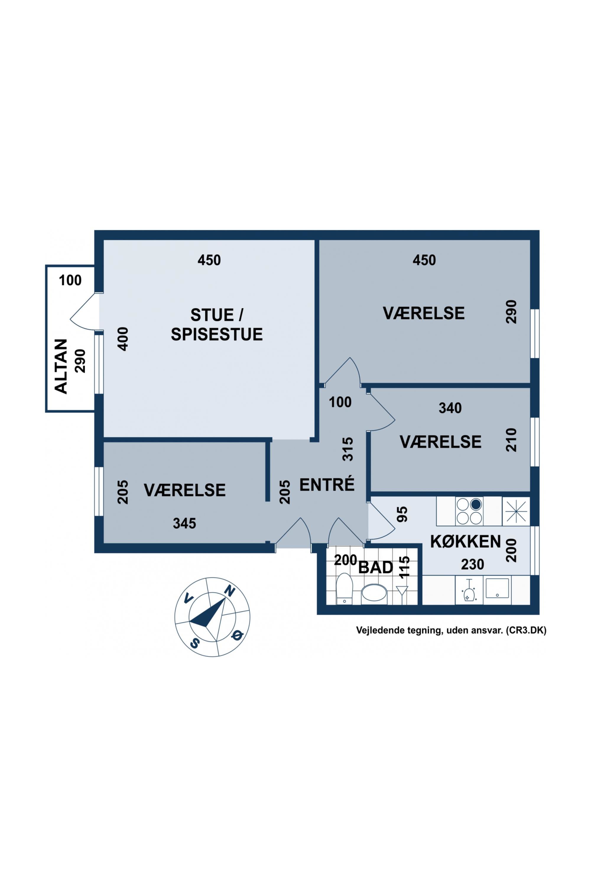 Plantegninger billede af Vigerslevvej 305, 1. tv., 2500 Valby
