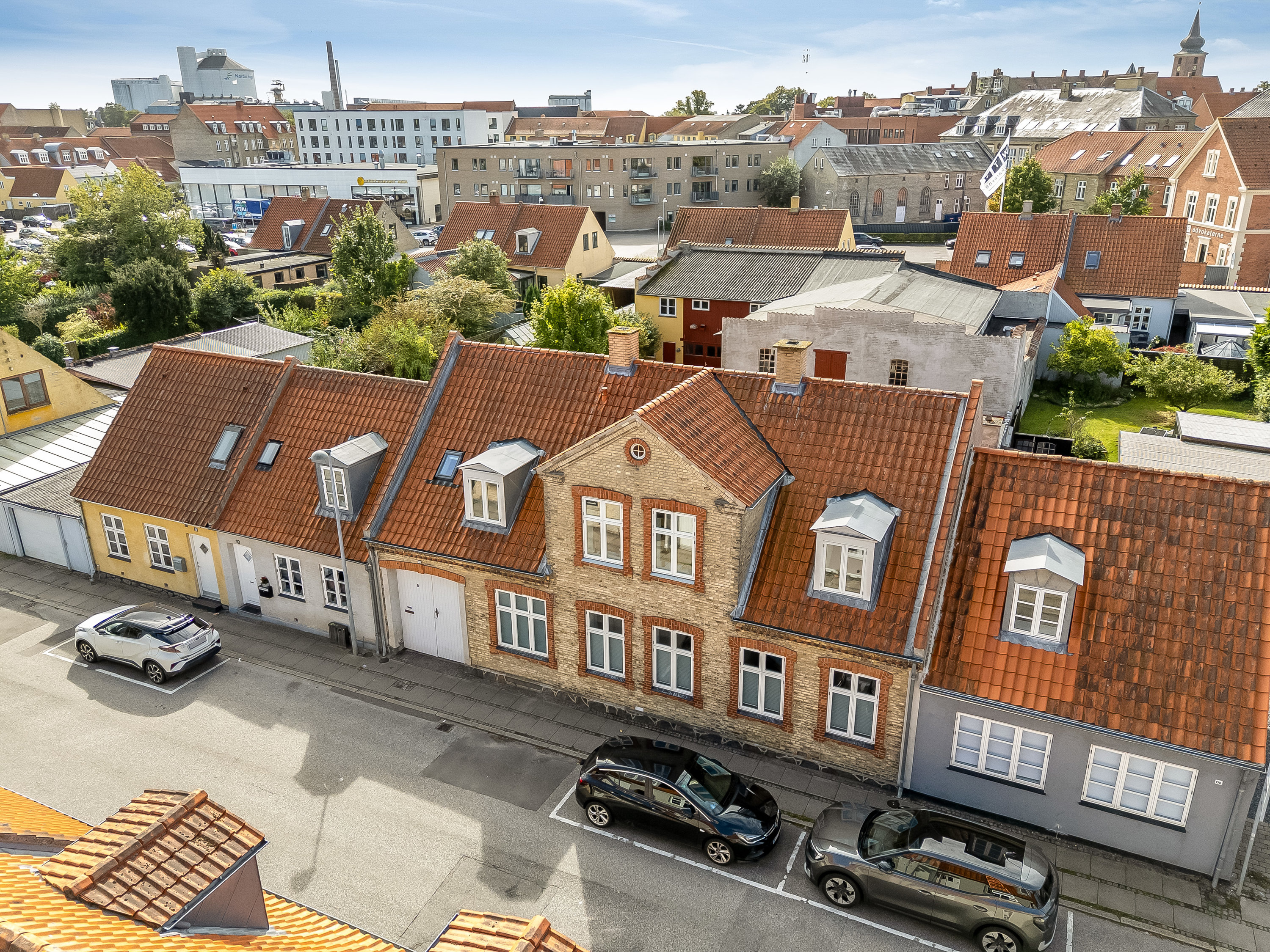 Fremhævet luftfoto billede i fuldskærmstilstand. Billede af Nørregade 8, 4800 Nykøbing F