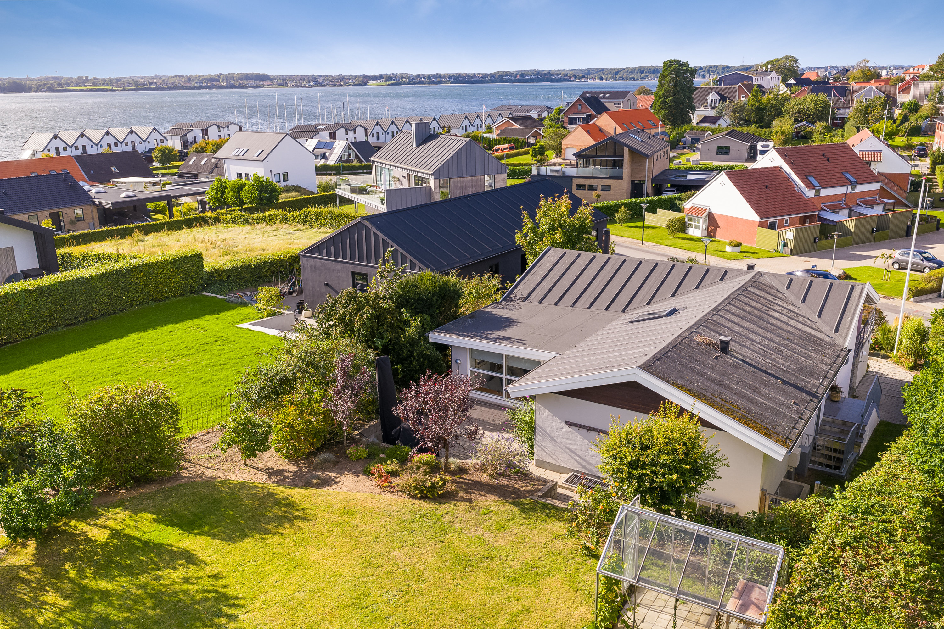 Villa: Luftfoto på Münstervej 31, Strib, 5500 Middelfart
