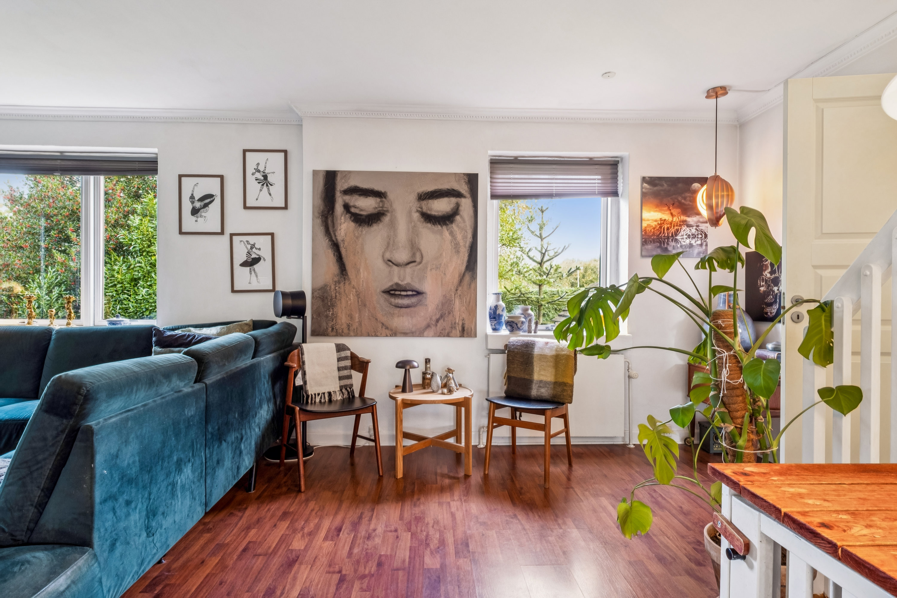 Fremhævet stue billede i fuldskærmstilstand. Billede af Østerhåbsvej 3, Hatting, 8700 Horsens