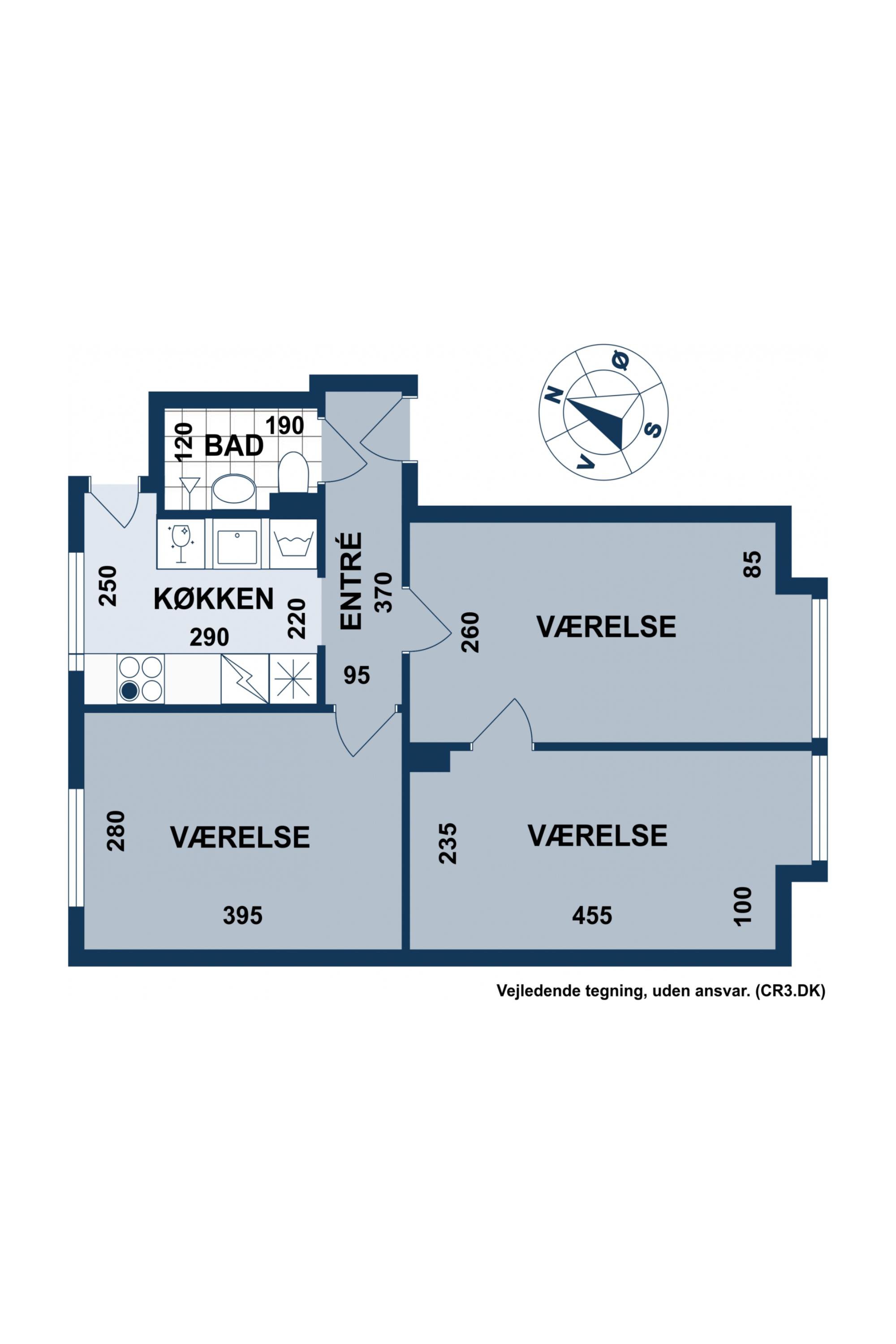 Plantegninger billede af Vestbanevej 9, st.. tv., 2500 Valby