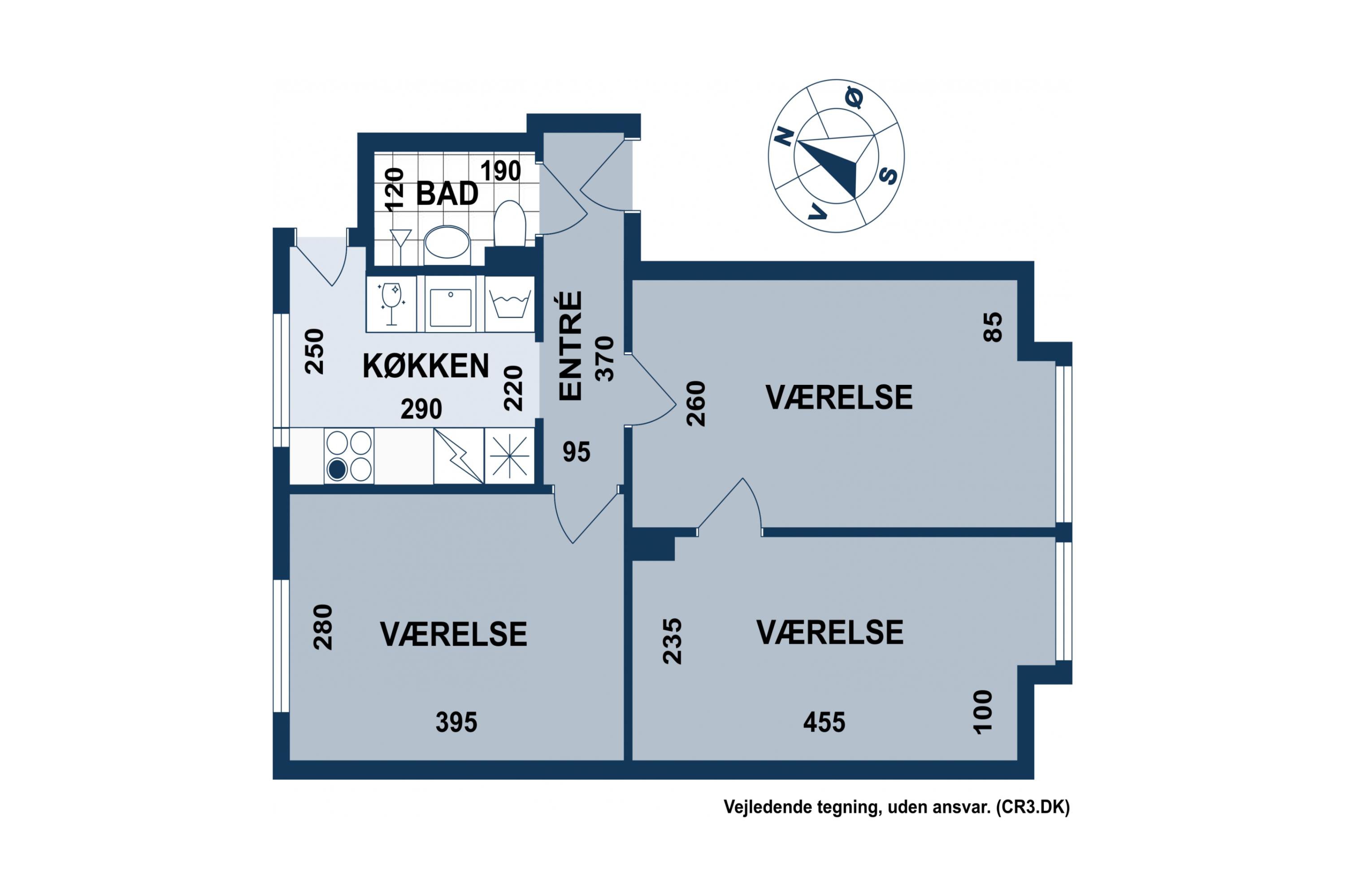 Plantegninger billede af Vestbanevej 9, st.. tv., 2500 Valby