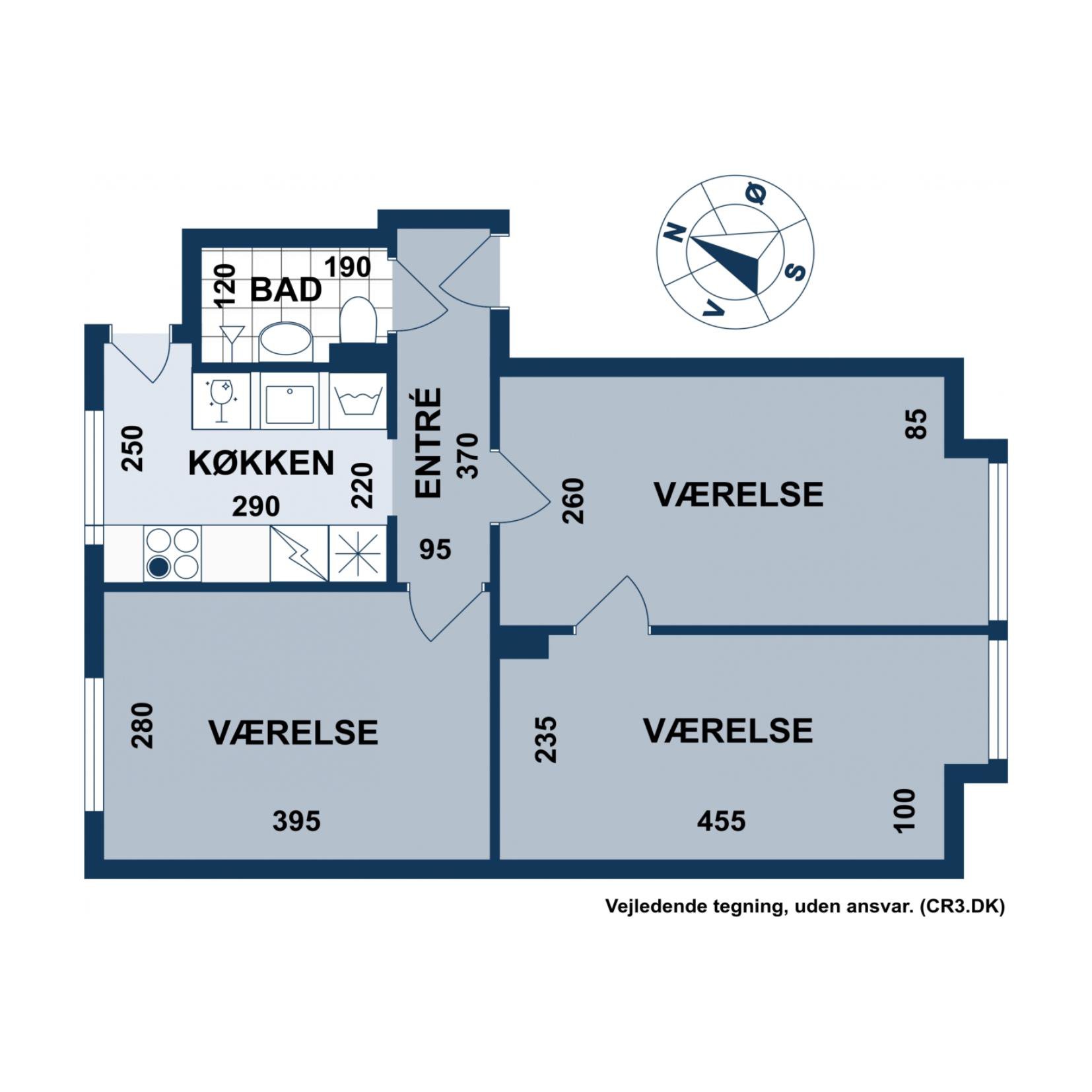 Plantegninger billede af Vestbanevej 9, st.. tv., 2500 Valby