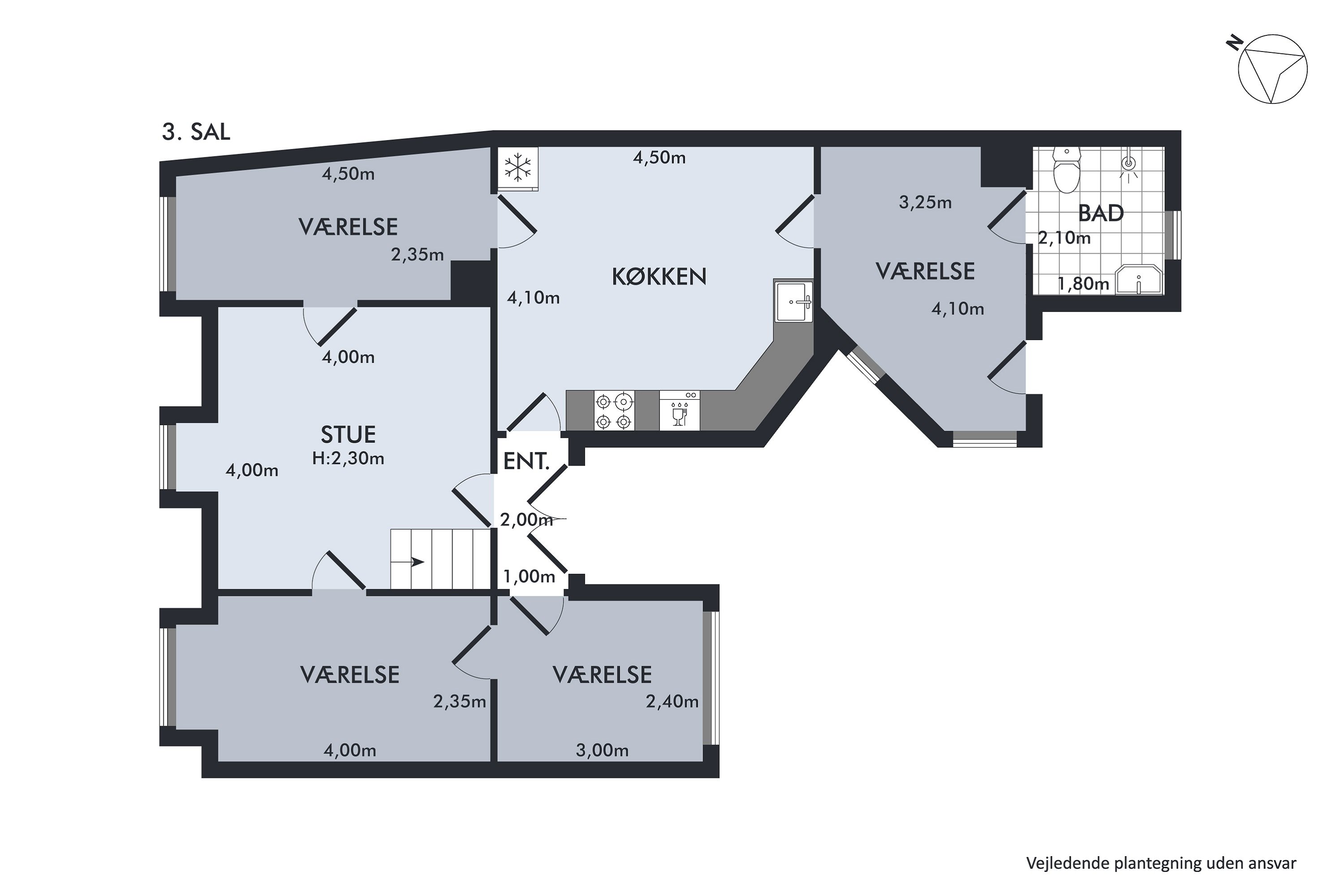 Plantegninger billede af Sankt Peders Stræde 41, 3., 1453 København K