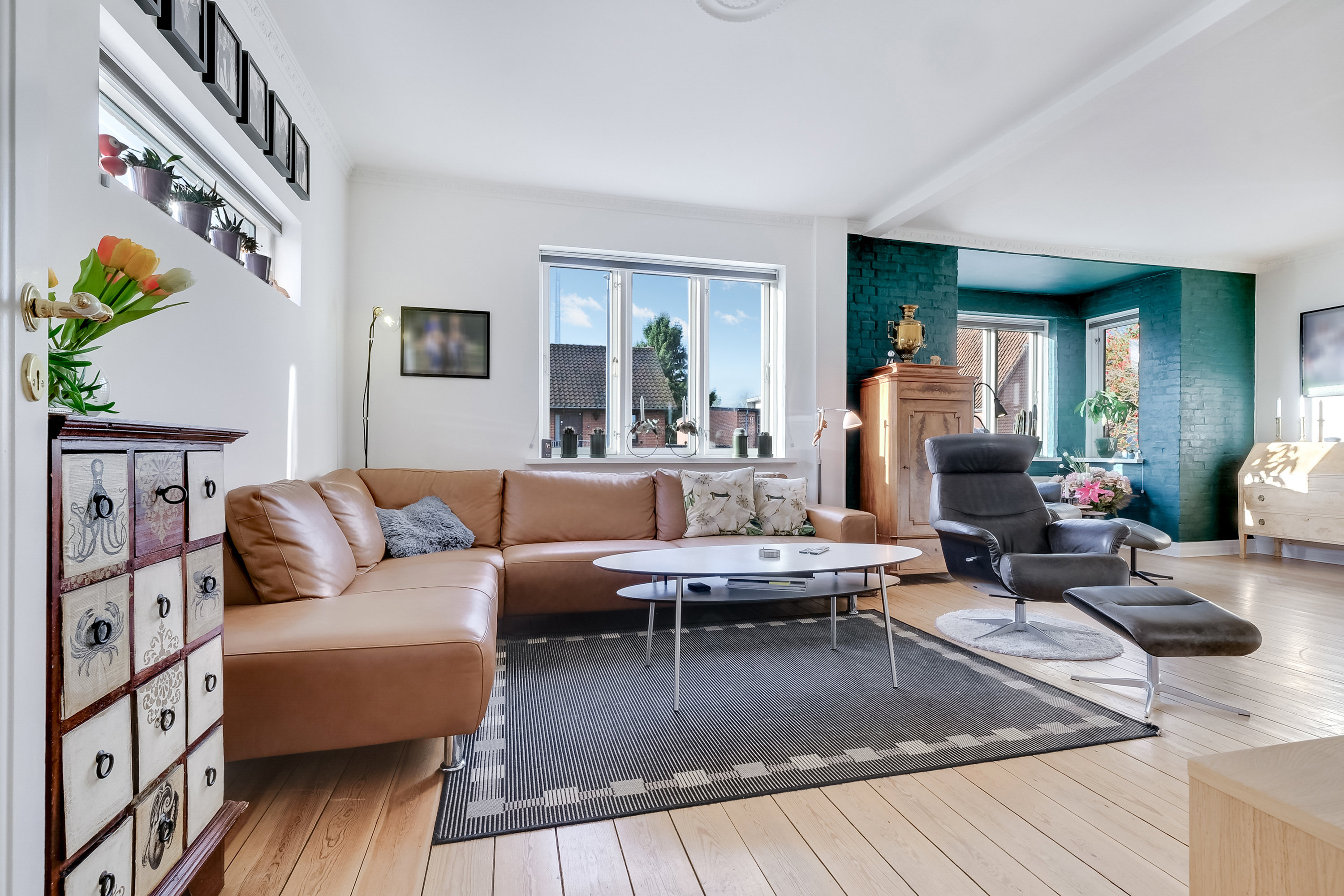 Fremhævet stue billede i fuldskærmstilstand. Billede af Elmegade 31, 5500 Middelfart