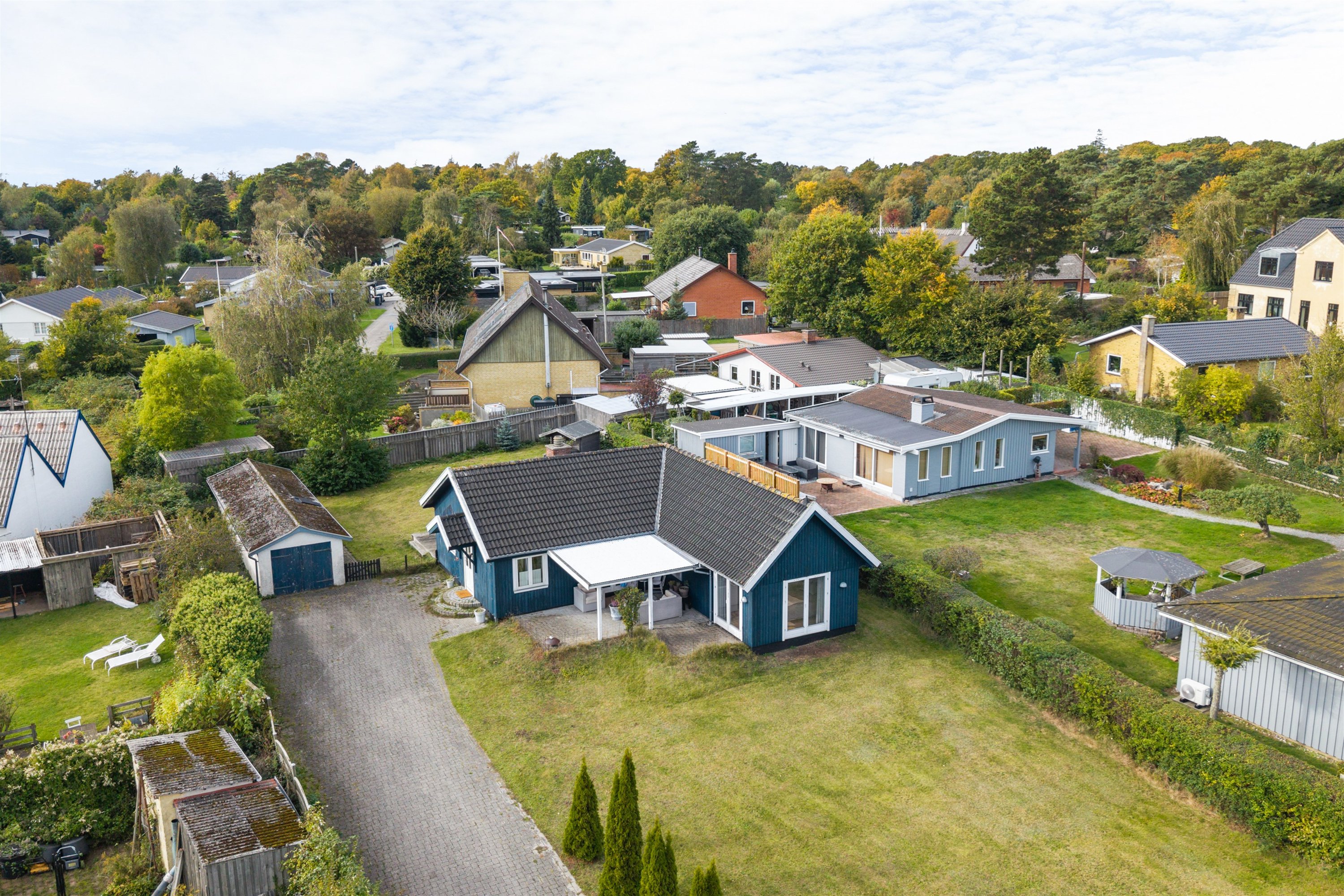 Fremhævet luftfoto billede i fuldskærmstilstand. Billede af Højdevej 1, 3250 Gilleleje