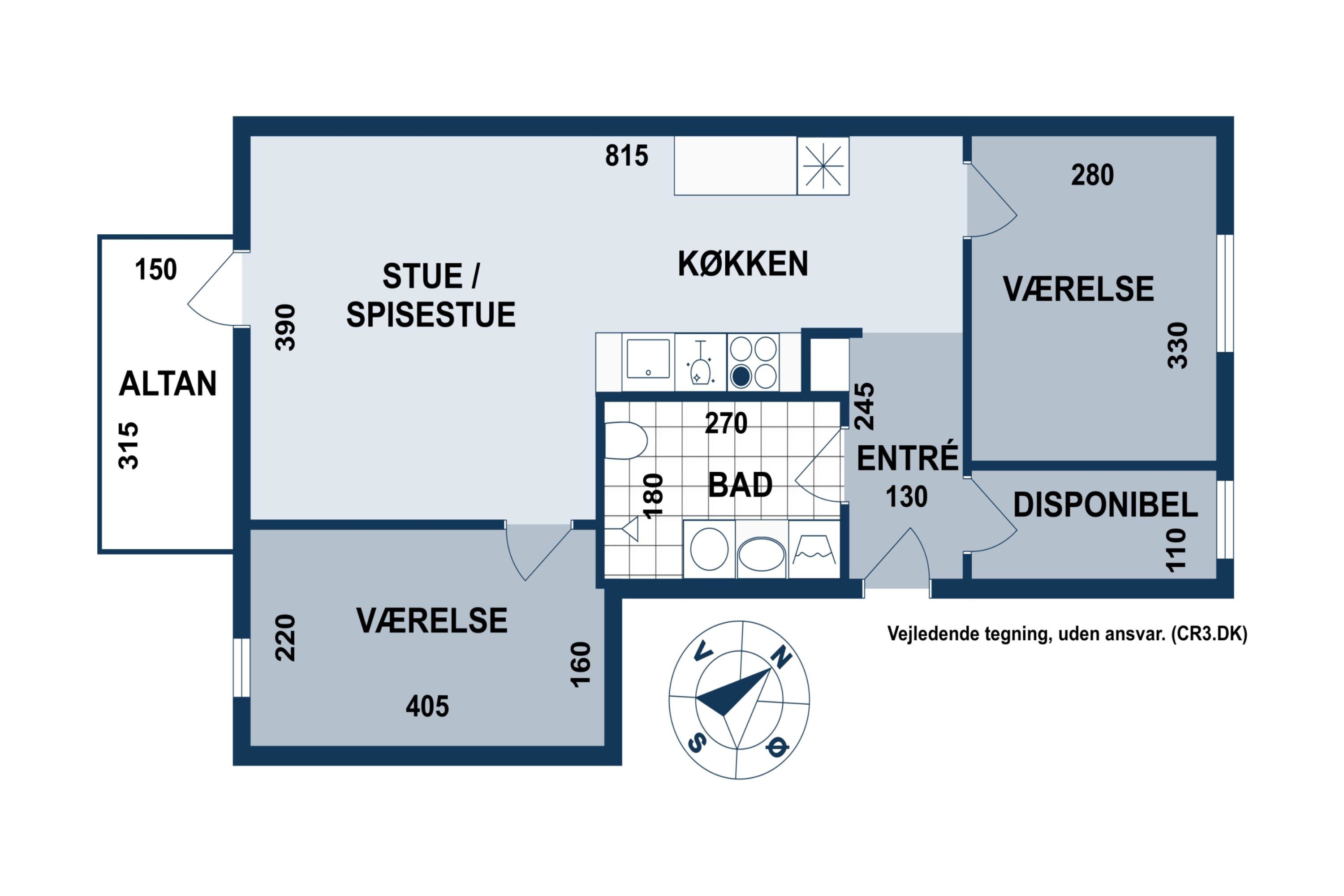Plantegninger billede af Clara Pontoppidans Vej 20, 2. tv., 2500 Valby