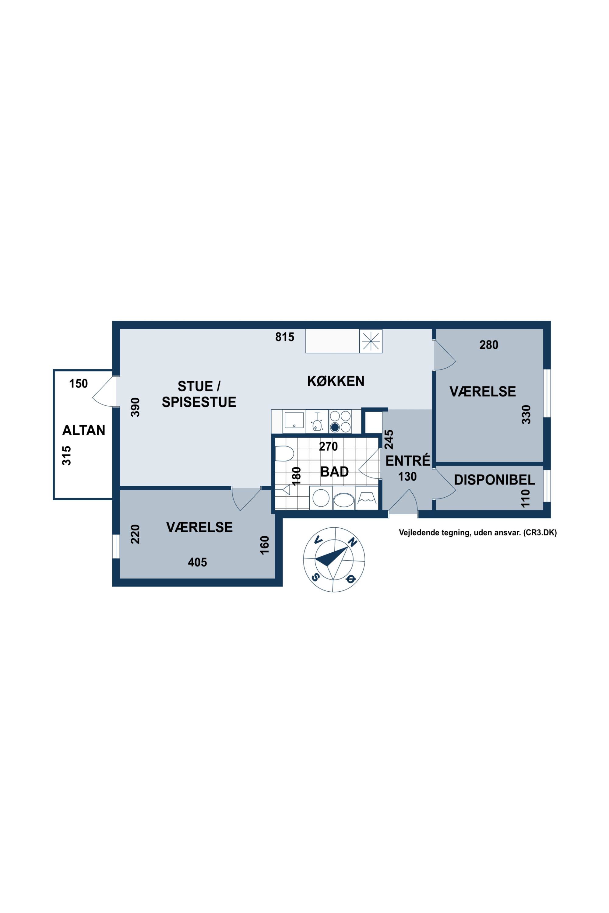 Plantegninger billede af Clara Pontoppidans Vej 20, 2. tv., 2500 Valby