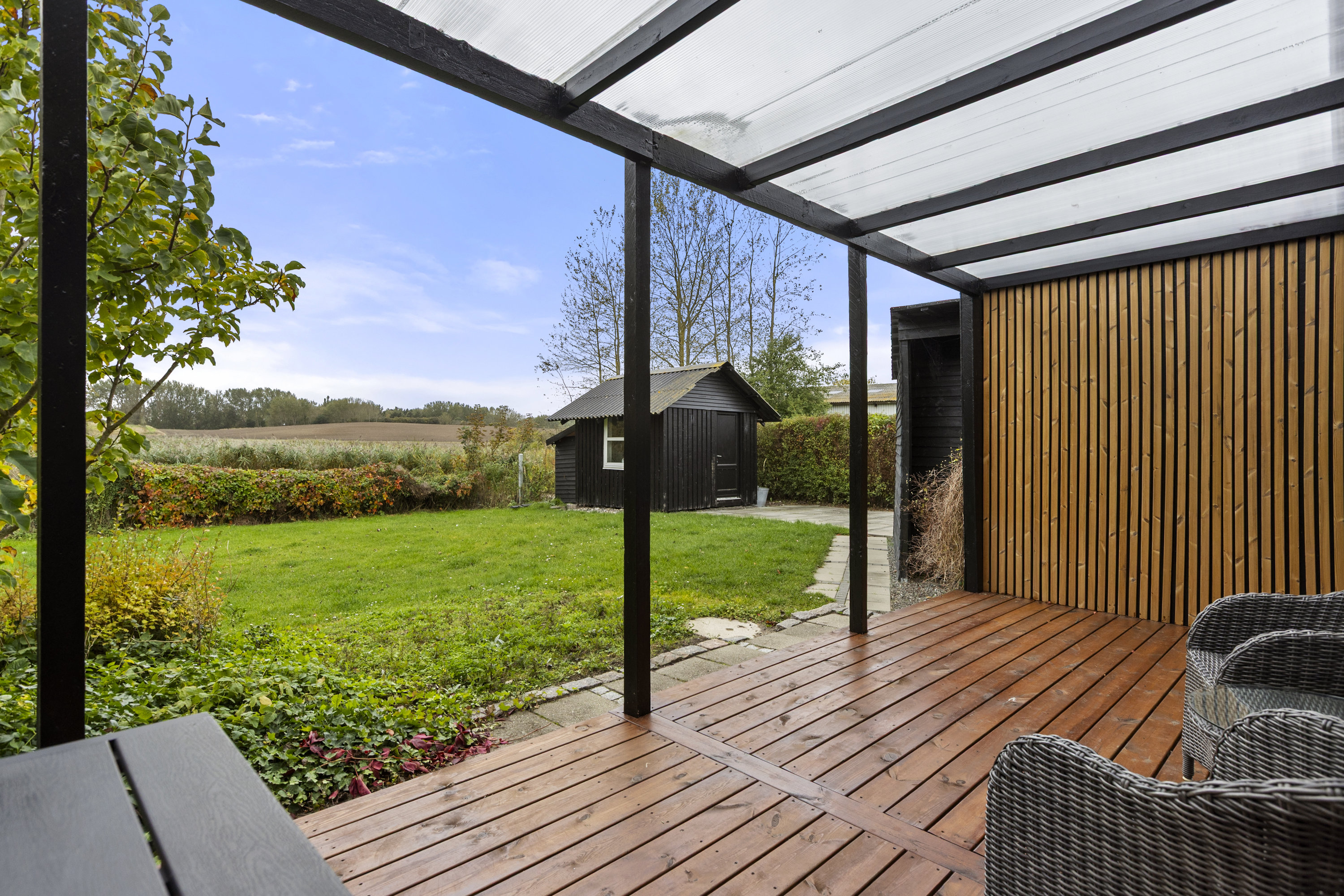 Fremhævet terrasse billede i fuldskærmstilstand. Billede af Broholmvej 126, 4220 Korsør