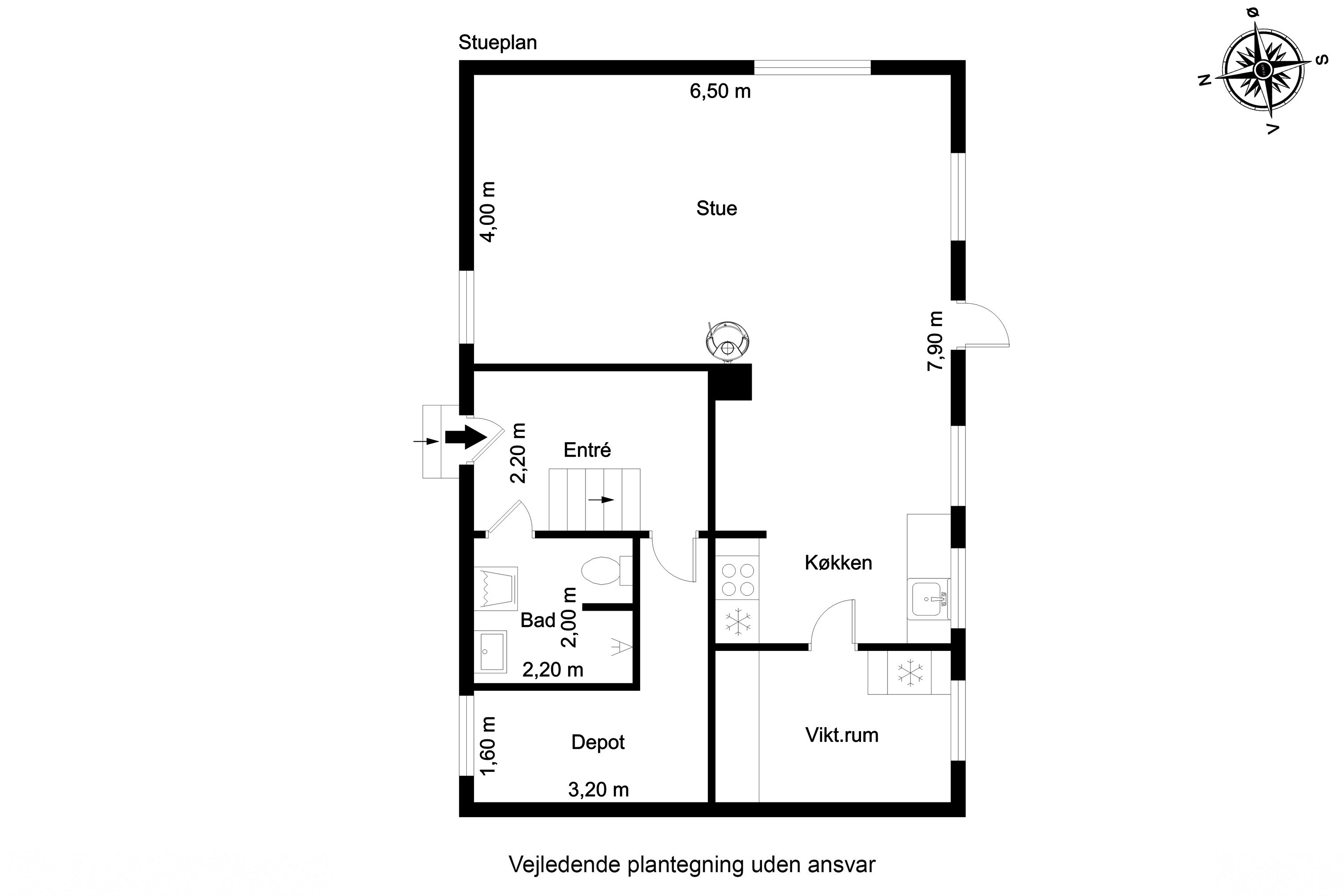 Plantegninger billede af Vesterskovsvej 28, Ommel, 5960 Marstal