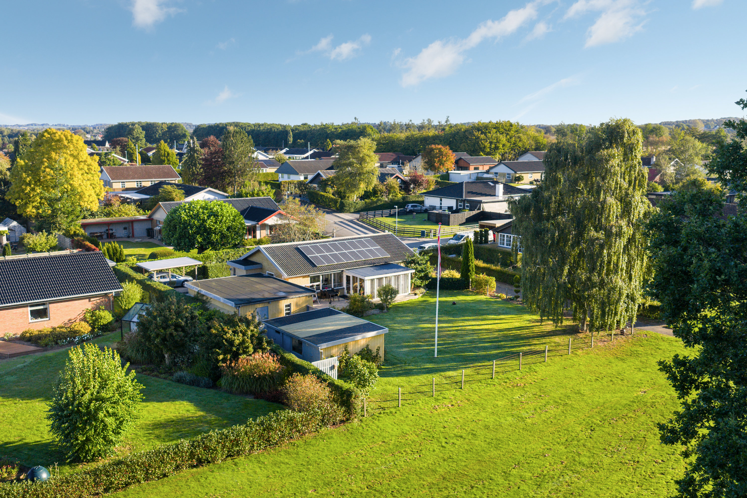 Fremhævet luftfoto billede i fuldskærmstilstand. Billede af Bøgevej 78, 5683 Haarby