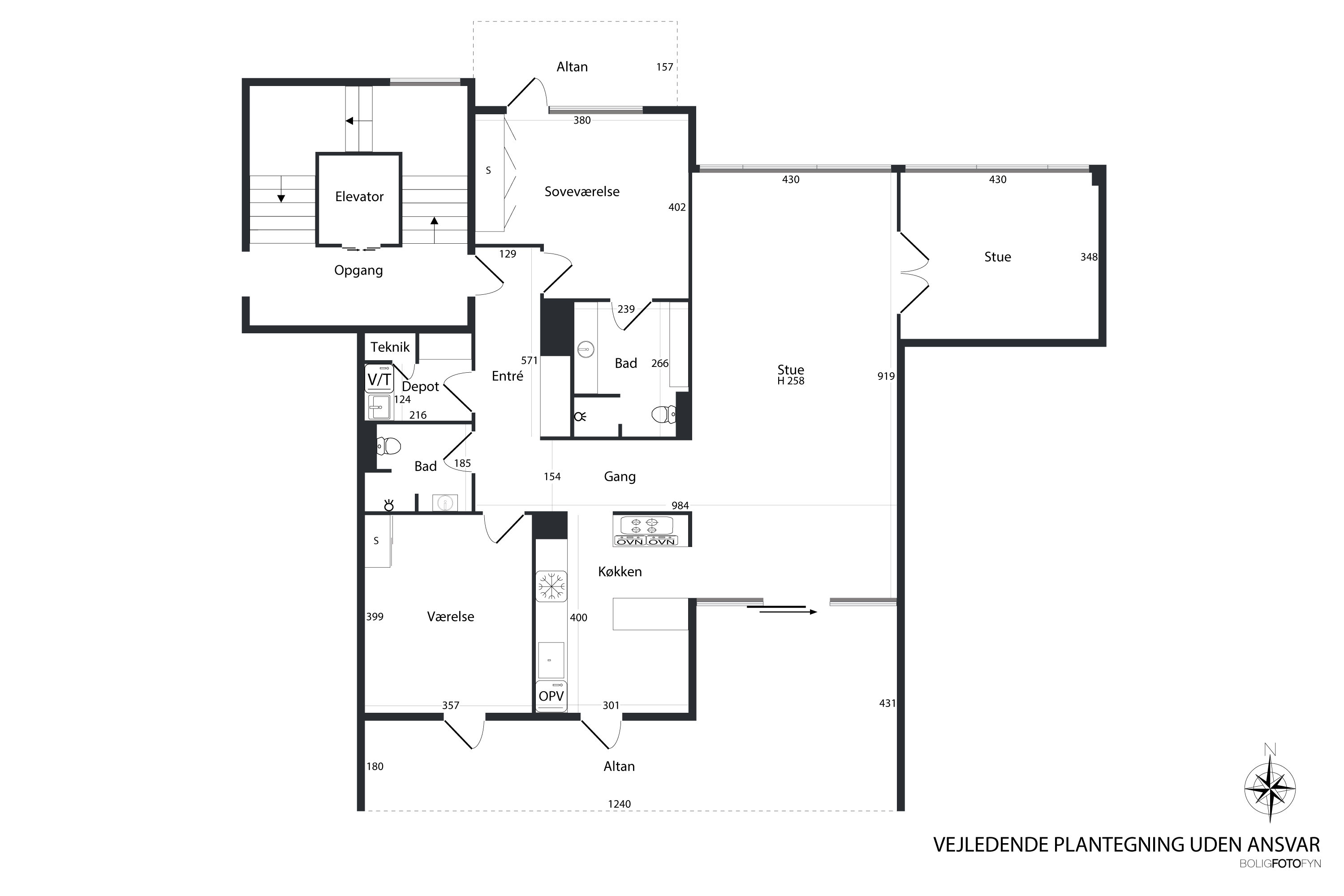 Plantegninger billede af Sydkajen 4, 1. tv., 5800 Nyborg