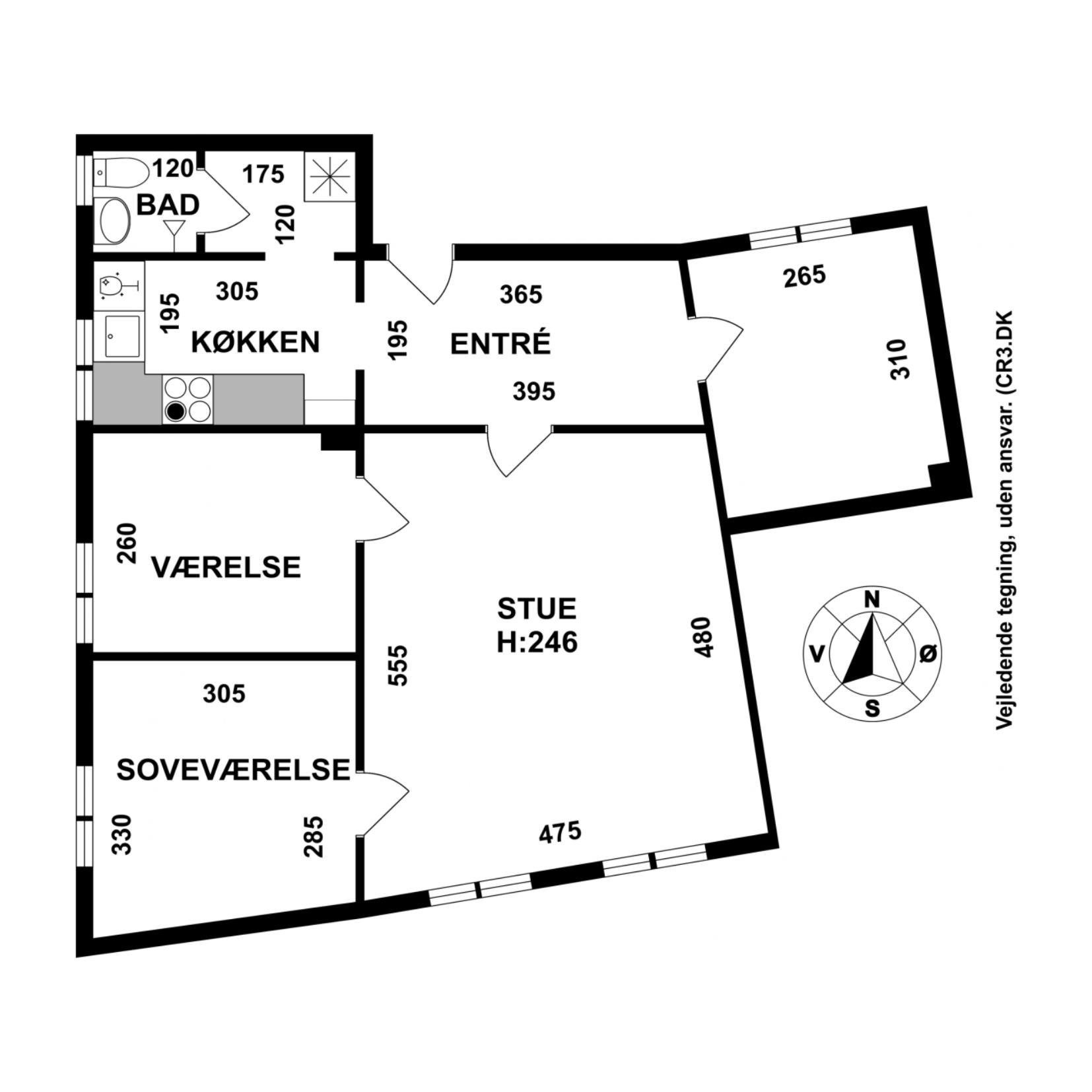 Plantegninger billede af Bragesvej 7, 1. tv., 3000 Helsingør
