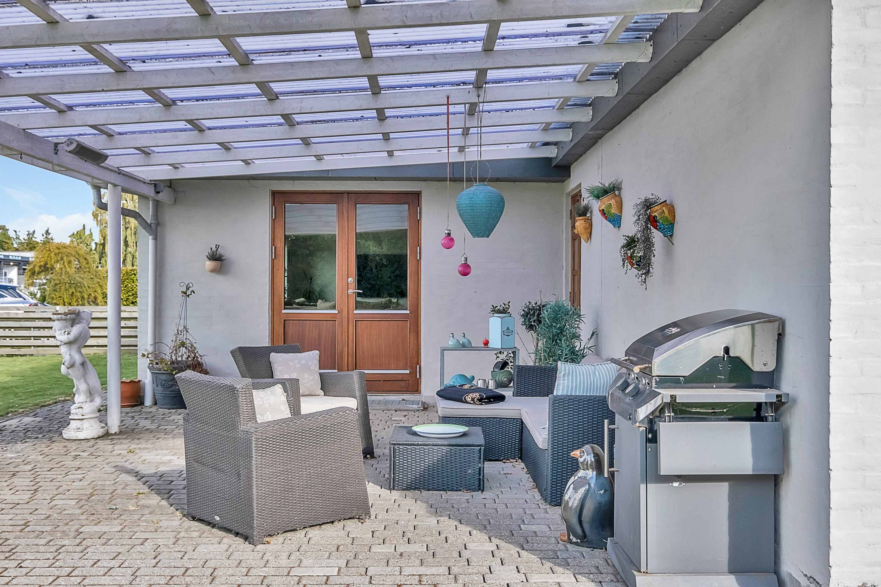 Fremhævet overdækket terrasse billede i fuldskærmstilstand. Billede af Åvangen 2, 8520 Lystrup