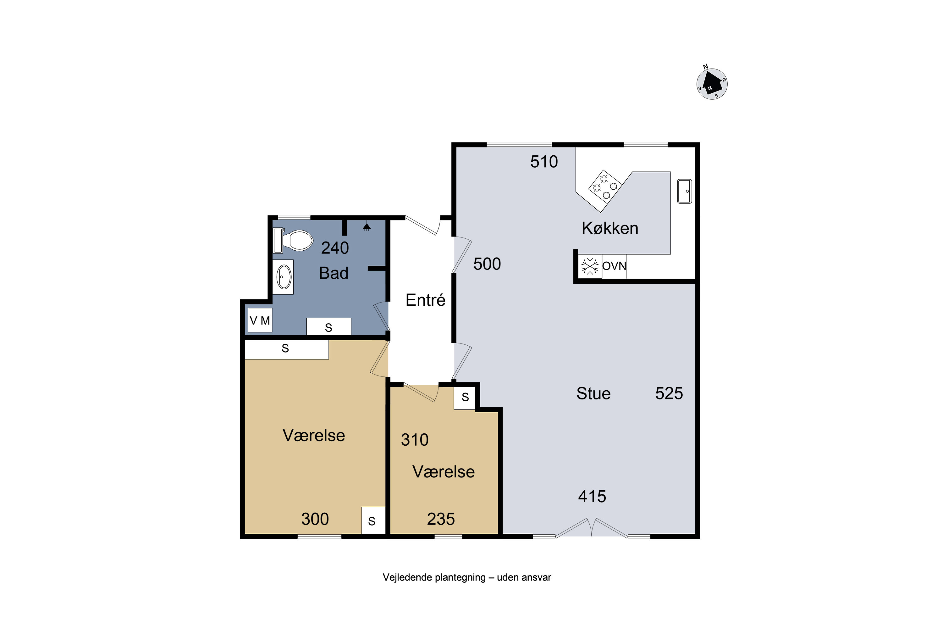 Plantegninger billede af Løvegade 34, 1. 1., 4200 Slagelse