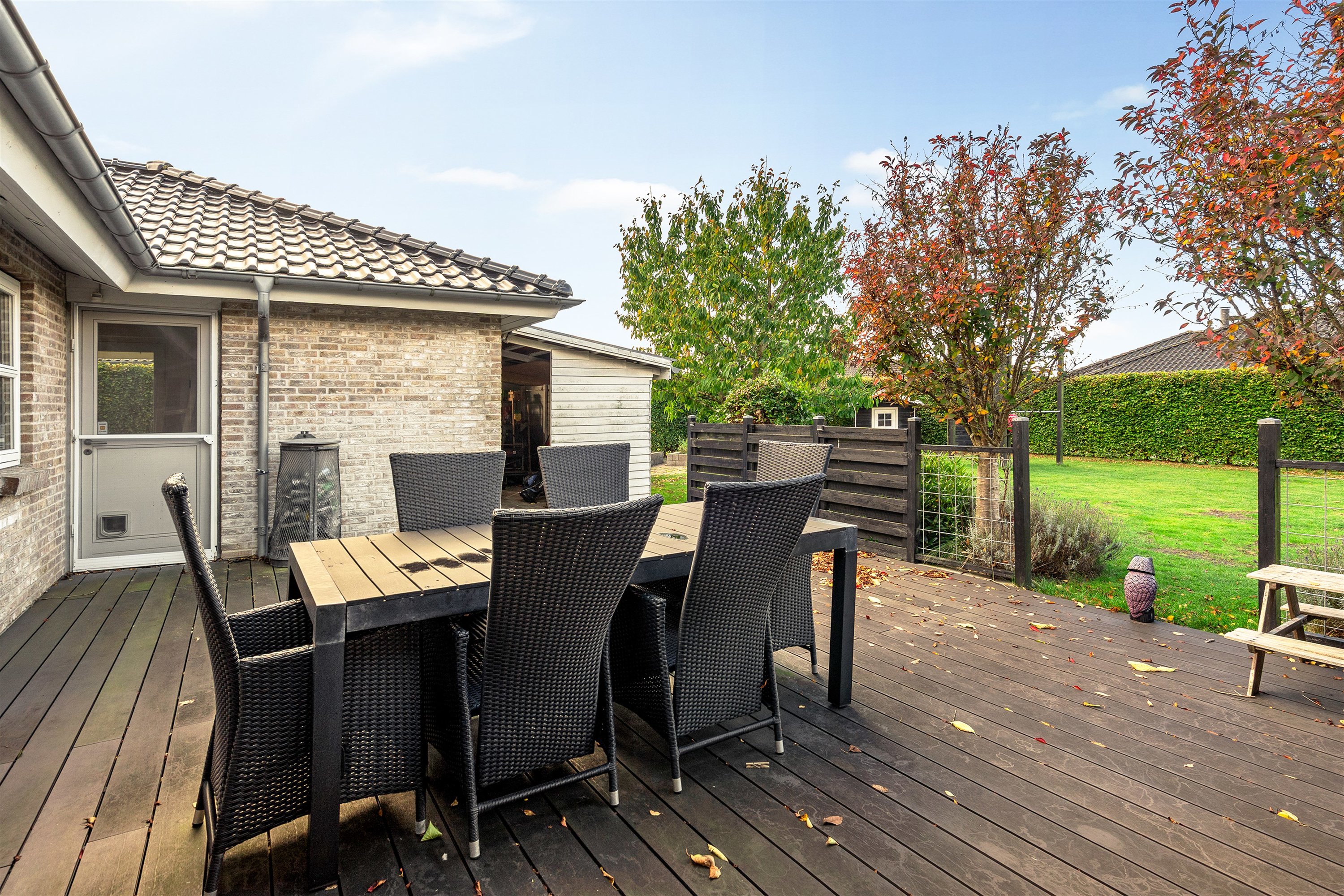 Fremhævet terrasse billede i fuldskærmstilstand. Billede af Lillevang 117, 7190 Billund