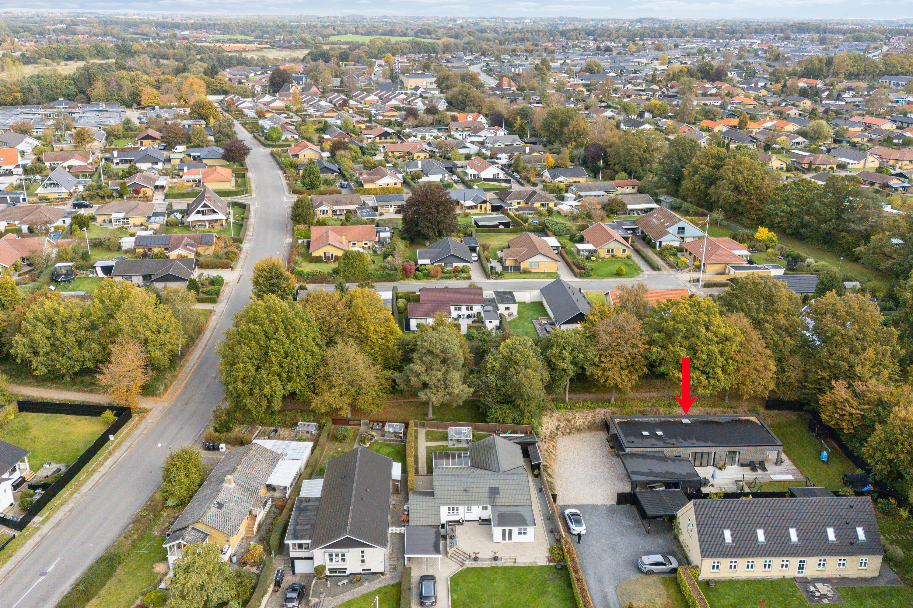 Fremhævet luftfoto billede i fuldskærmstilstand. Billede af Spangsvej 39C, Paarup, 5210 Odense NV