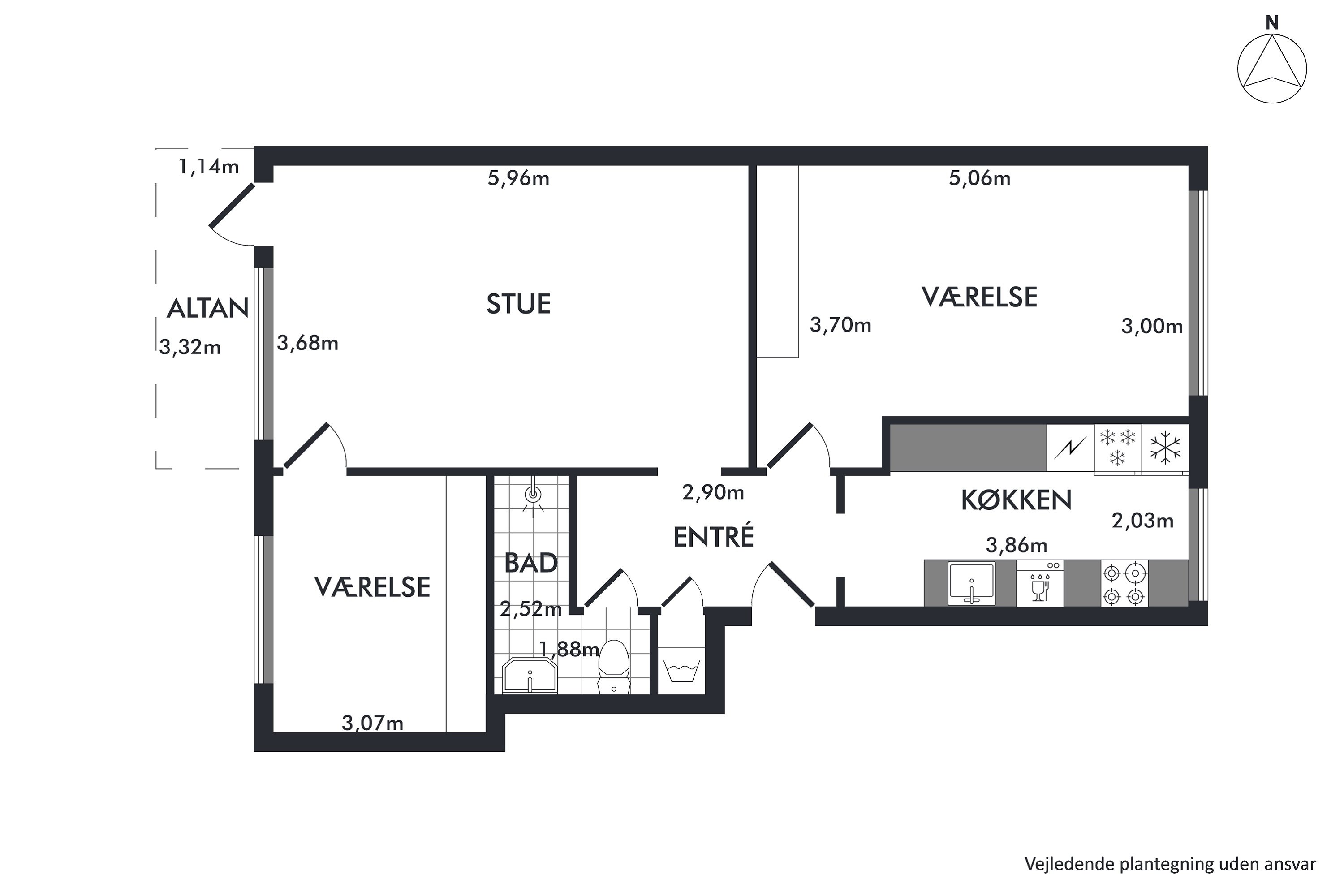 Plantegninger billede af Blidahpark 7, 1. th., 2900 Hellerup