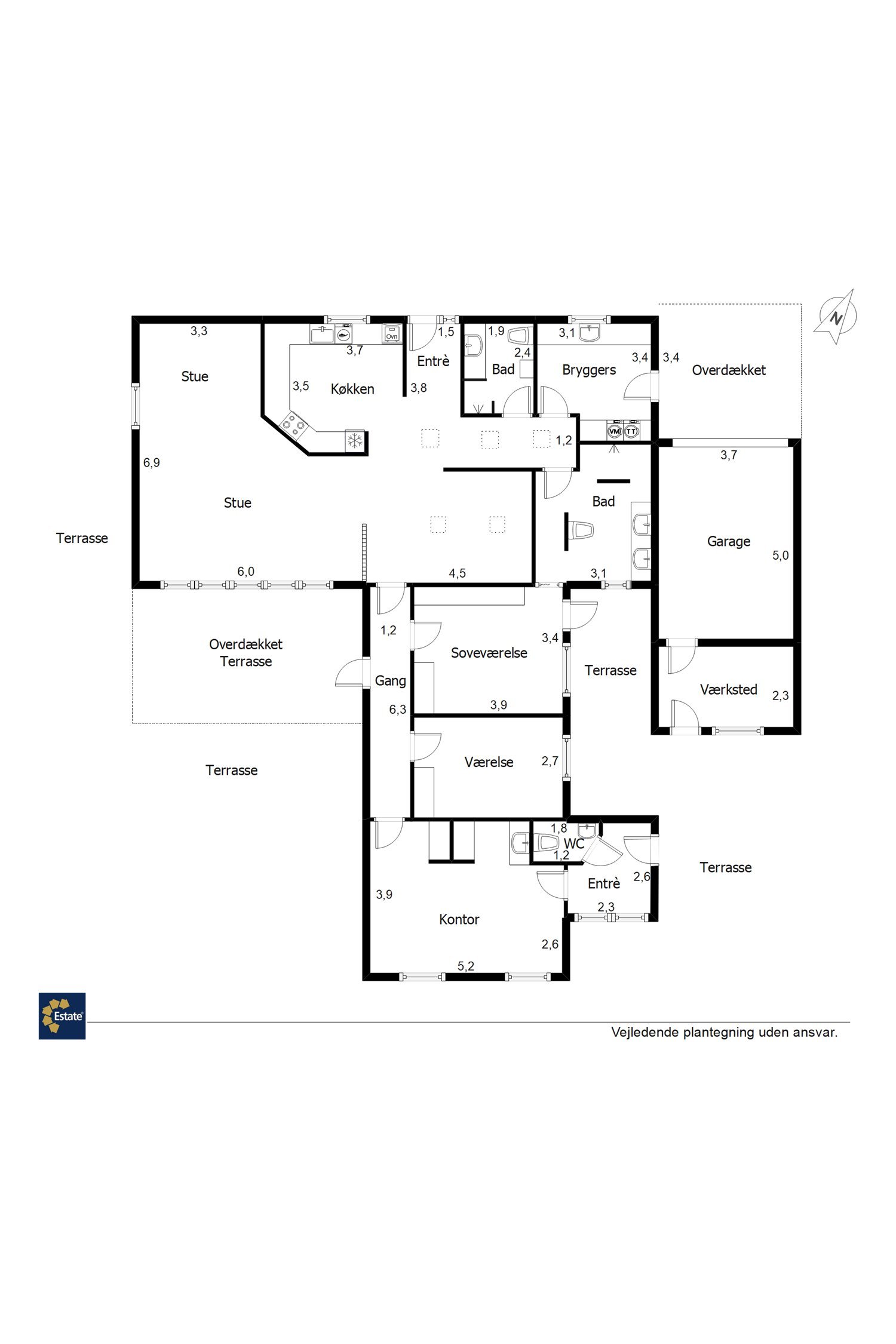 Plantegninger billede af Skovbrynet 3, 7260 Sønder Omme