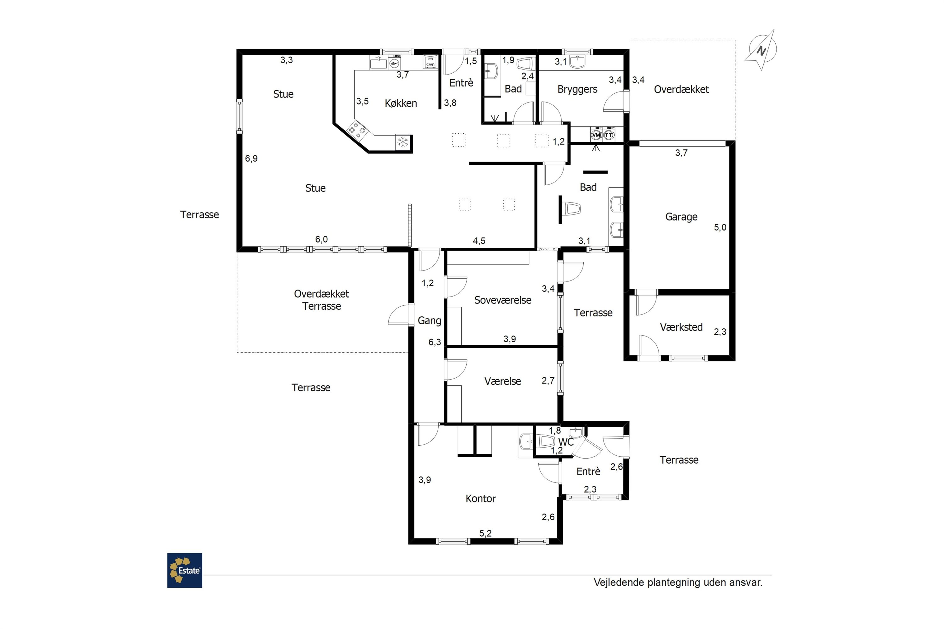 Plantegninger billede af Skovbrynet 3, 7260 Sønder Omme