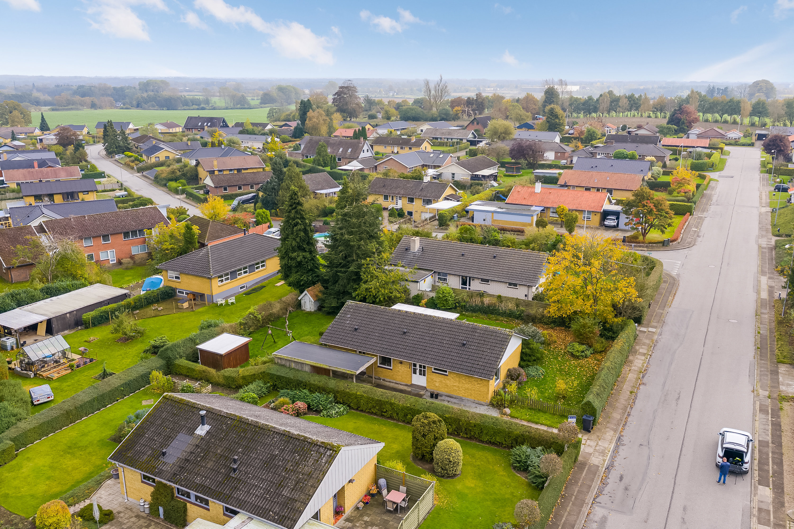 Fremhævet luftfoto billede i fuldskærmstilstand. Billede af Hyldegårdsvej 35, Brylle, 5690 Tommerup