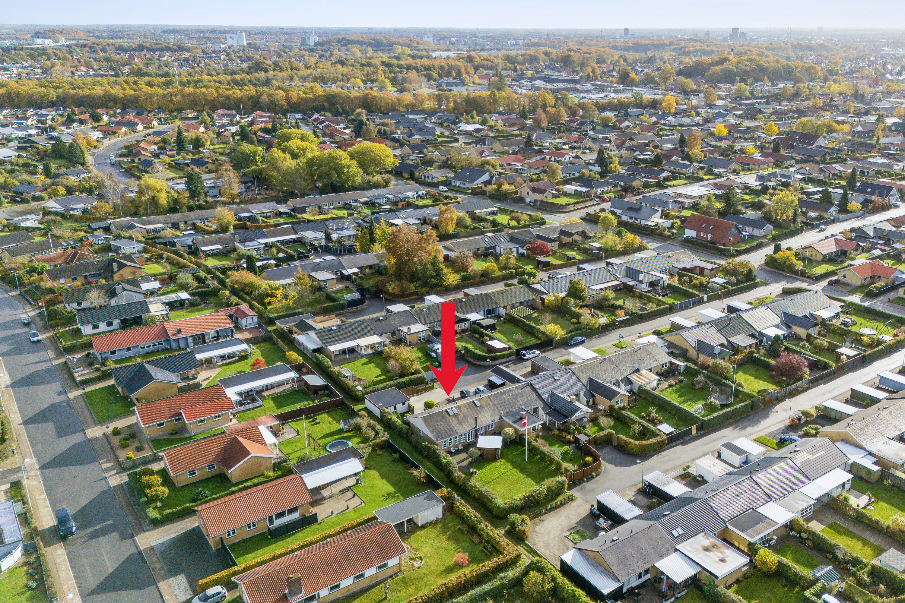 Fremhævet luftfoto billede i fuldskærmstilstand. Billede af Ørnevej 102, Snestrup, 5210 Odense NV