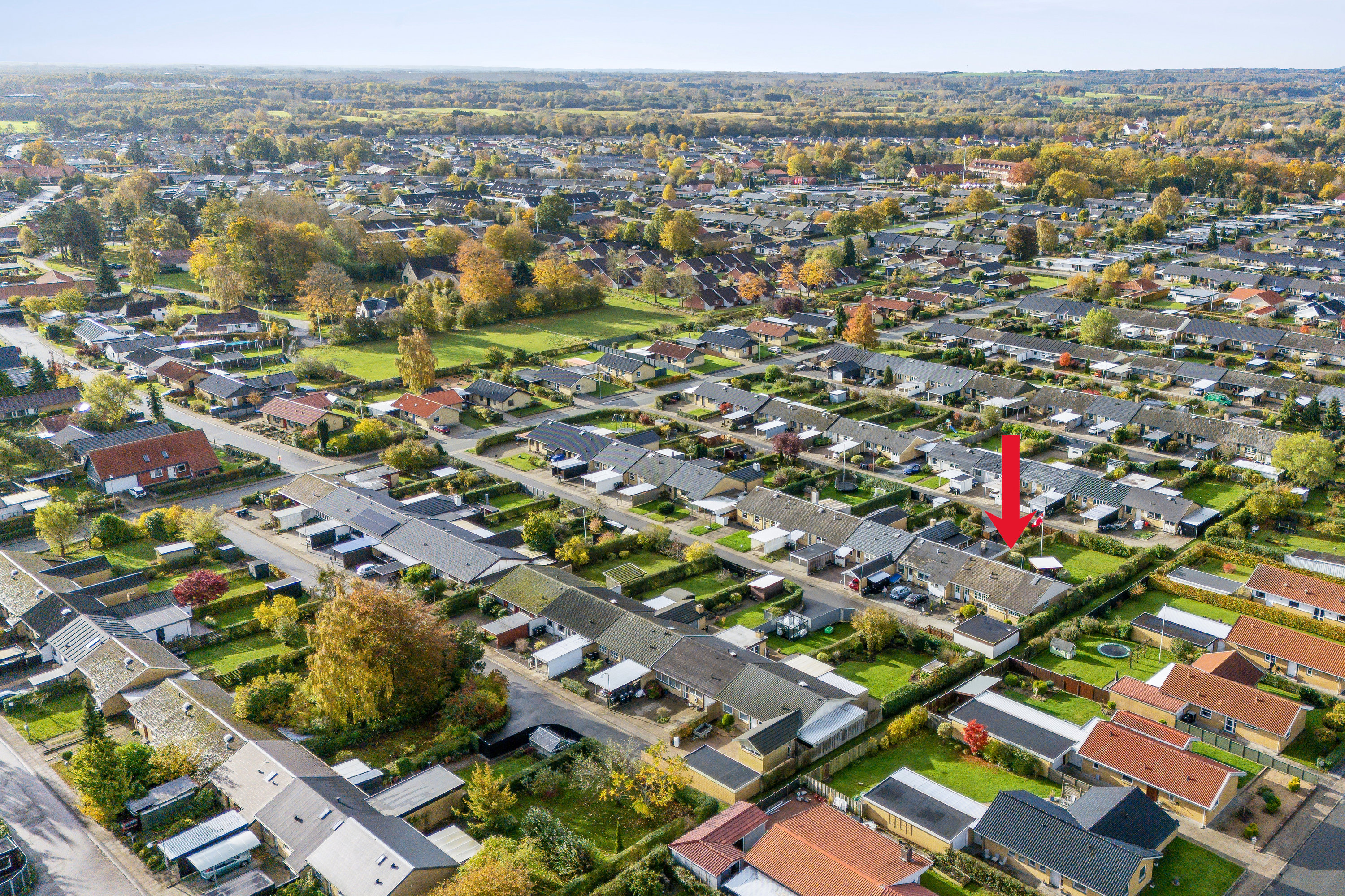 Fremhævet luftfoto billede i fuldskærmstilstand. Billede af Ørnevej 102, Snestrup, 5210 Odense NV