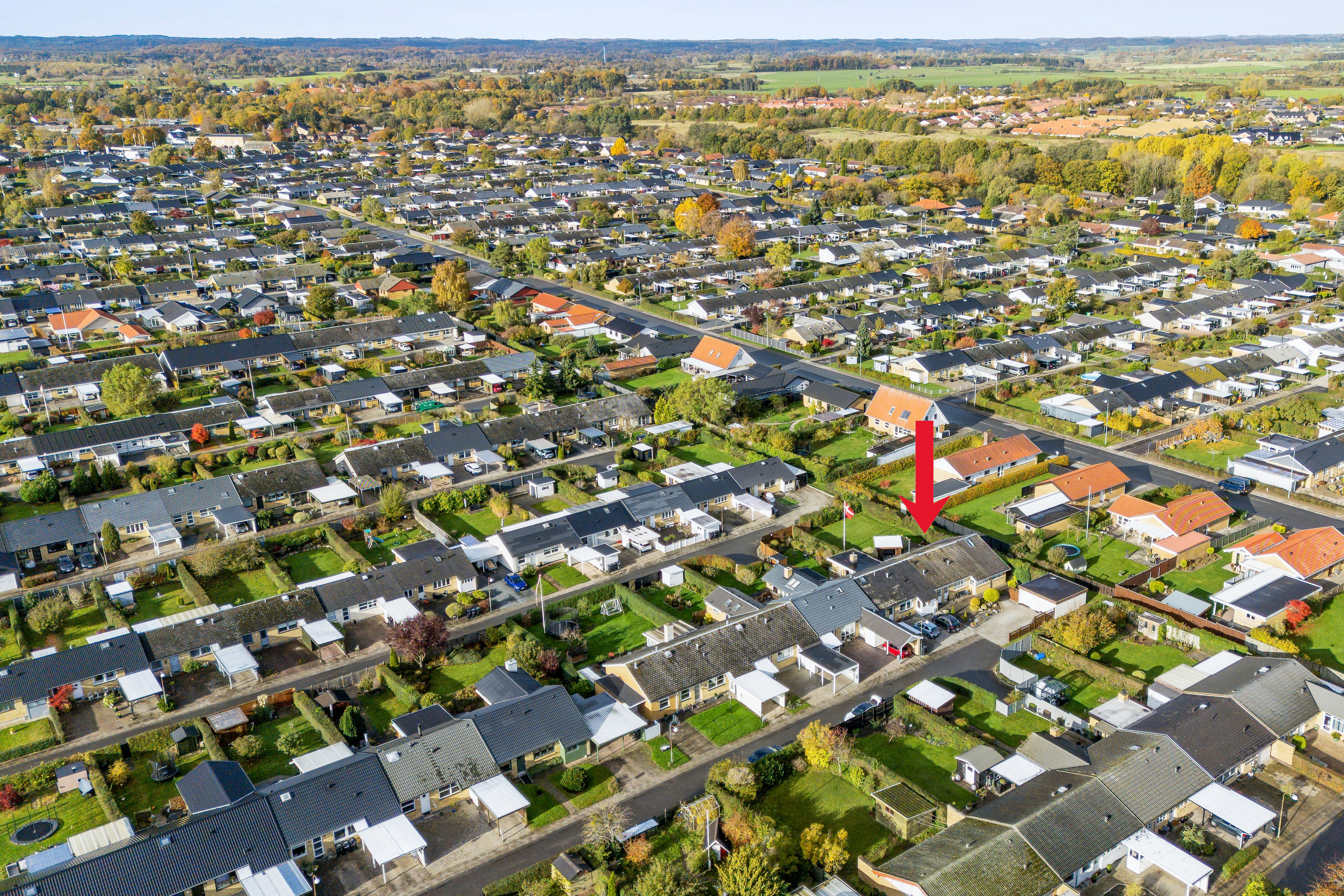 Fremhævet luftfoto billede i fuldskærmstilstand. Billede af Ørnevej 102, Snestrup, 5210 Odense NV