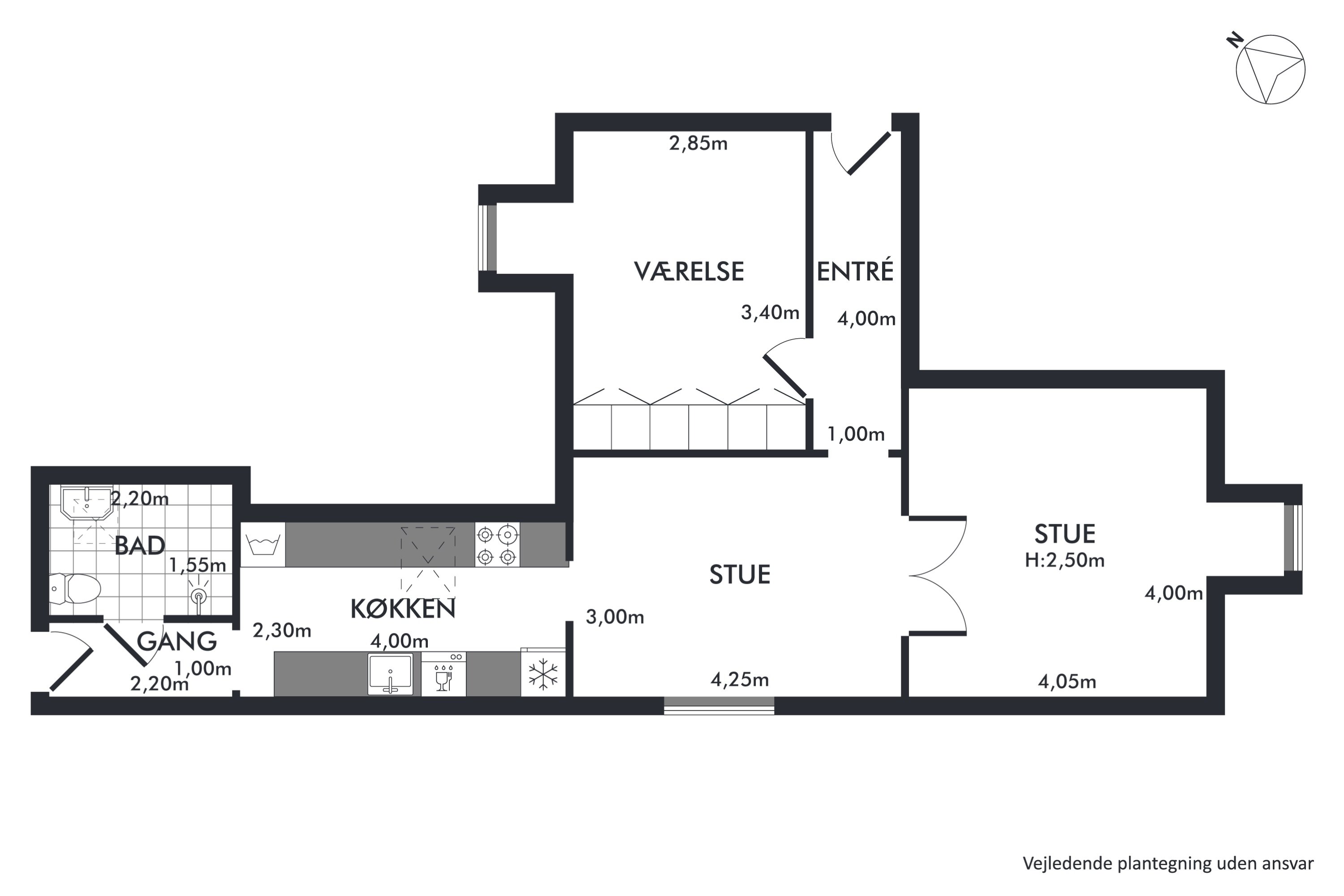 Plantegninger billede af Overgaden Neden Vandet 39, 4. th., 1414 København K