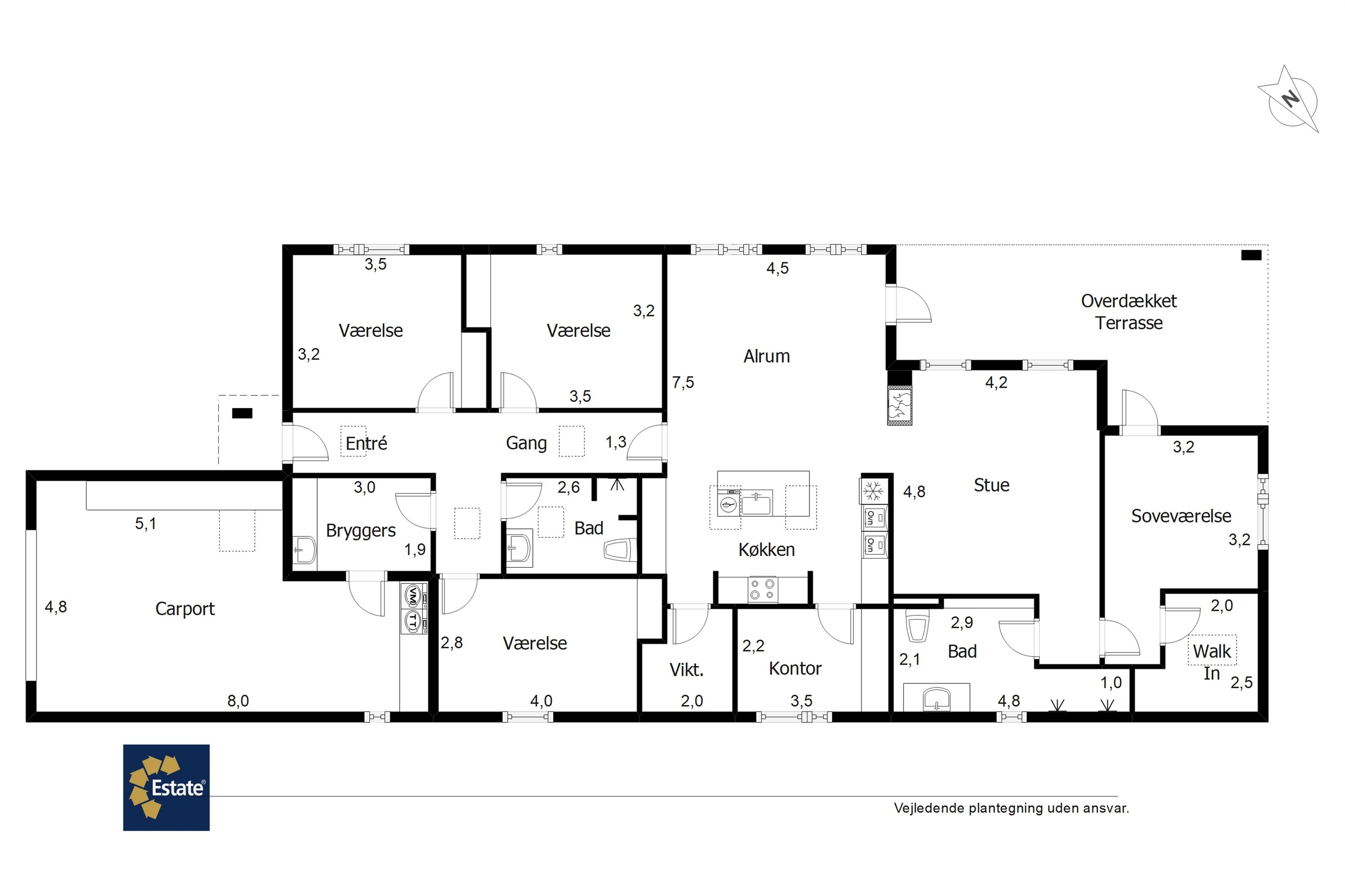 Plantegninger billede af Hjortevej 8, 6715 Esbjerg N