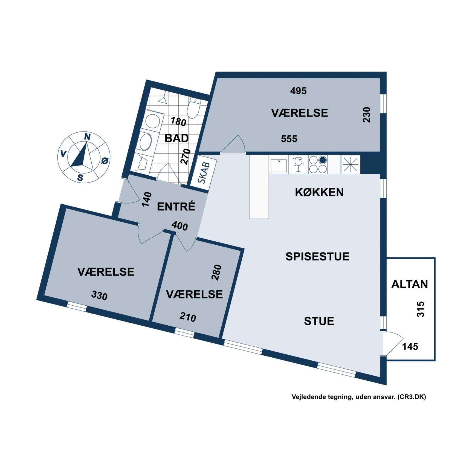 Plantegninger billede af Clara Pontoppidans Vej 18, 1. mf., 2500 Valby