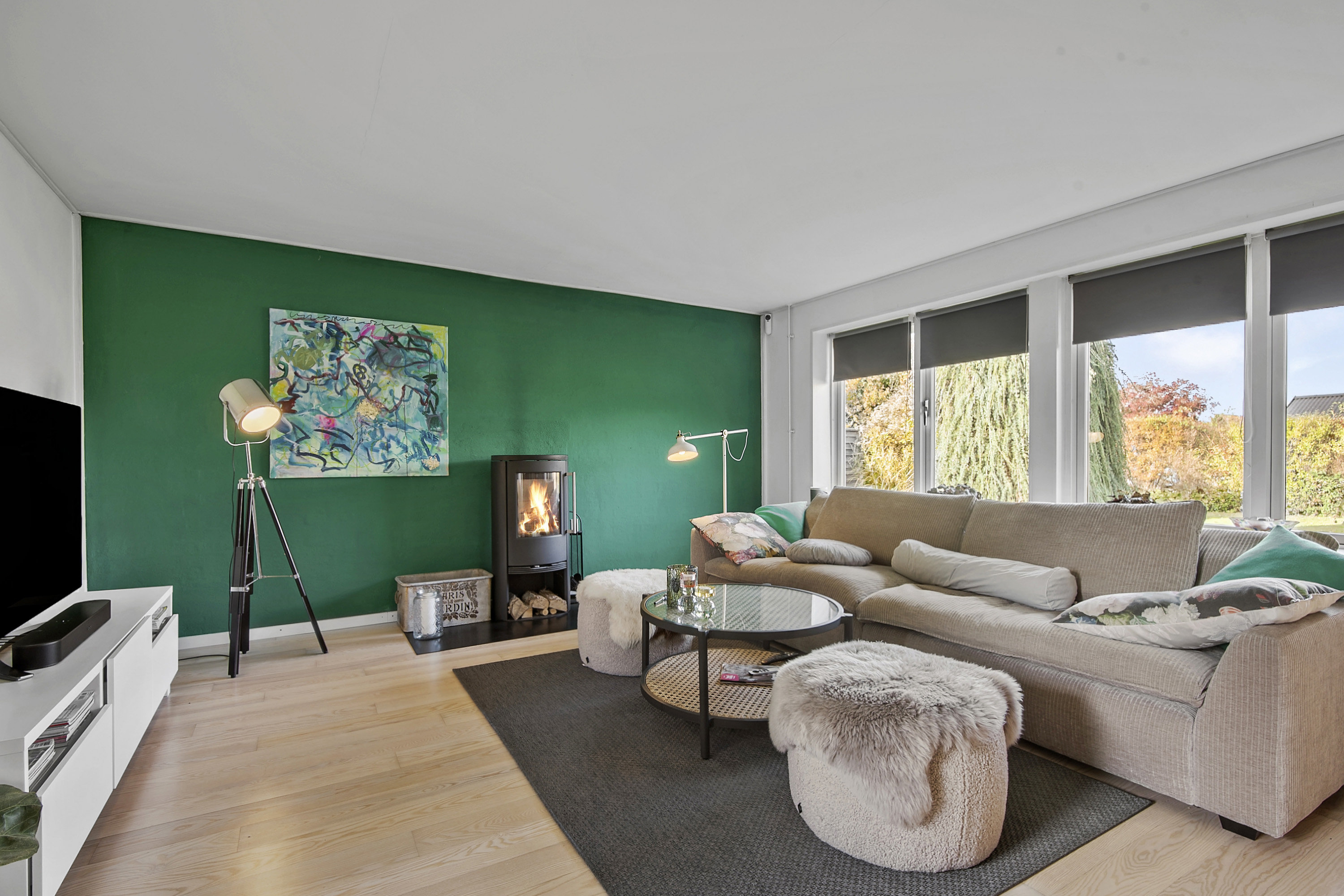 Fremhævet stue billede i fuldskærmstilstand. Billede af Havrevænget 15, 4681 Herfølge