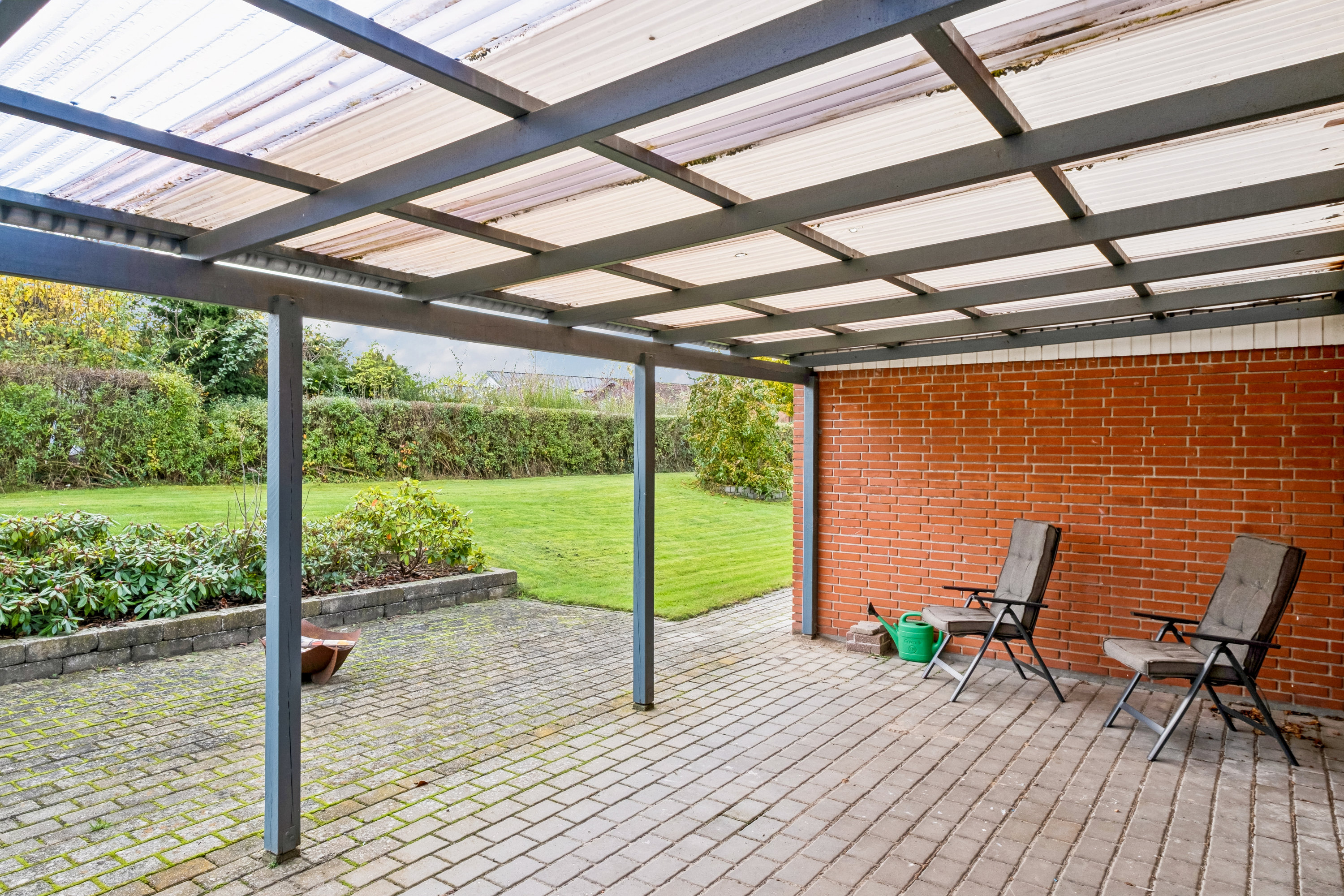 Fremhævet overdækket terrasse billede i fuldskærmstilstand. Billede af Rødkløvervej 19, 8700 Horsens