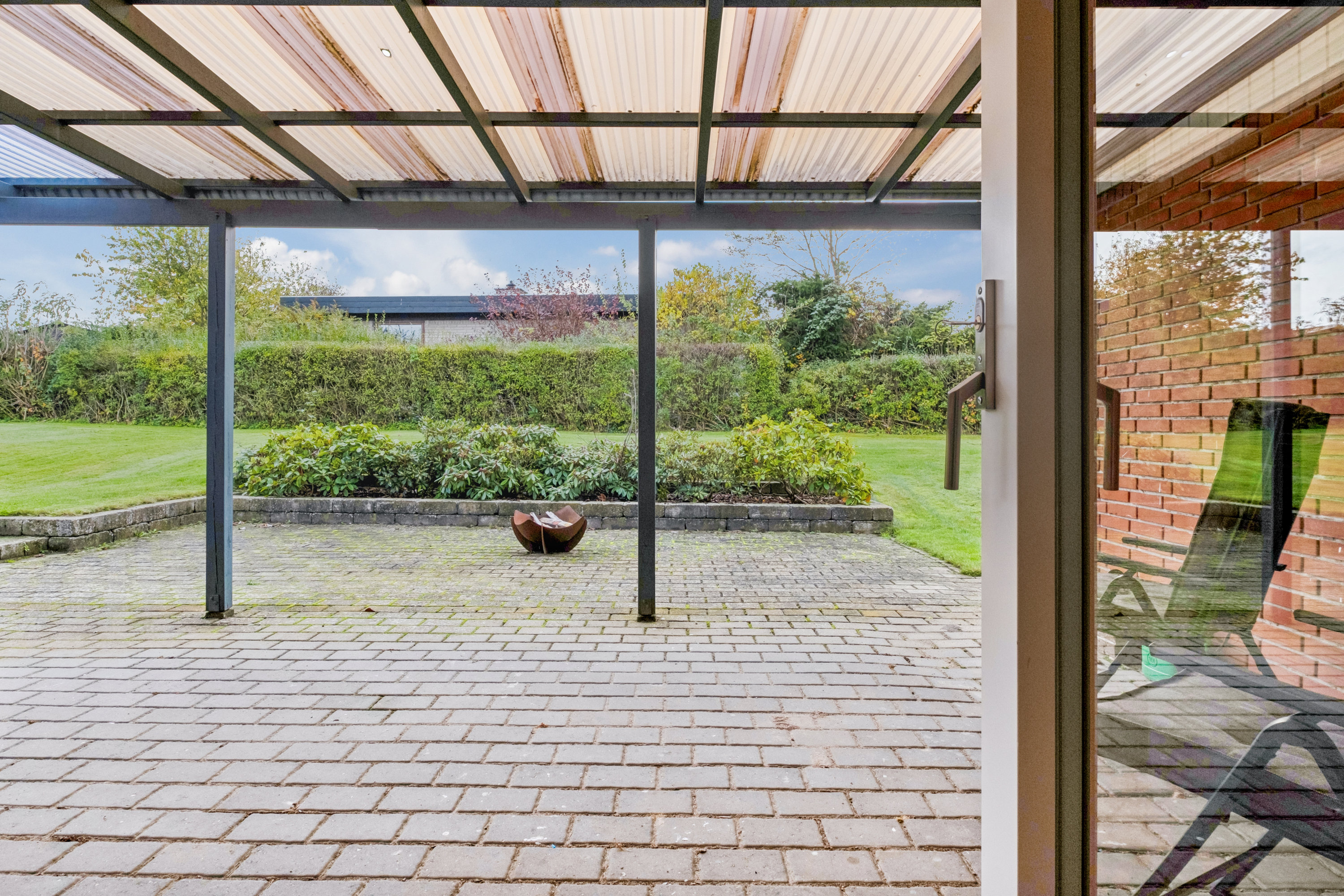 Fremhævet overdækket terrasse billede i fuldskærmstilstand. Billede af Rødkløvervej 19, 8700 Horsens